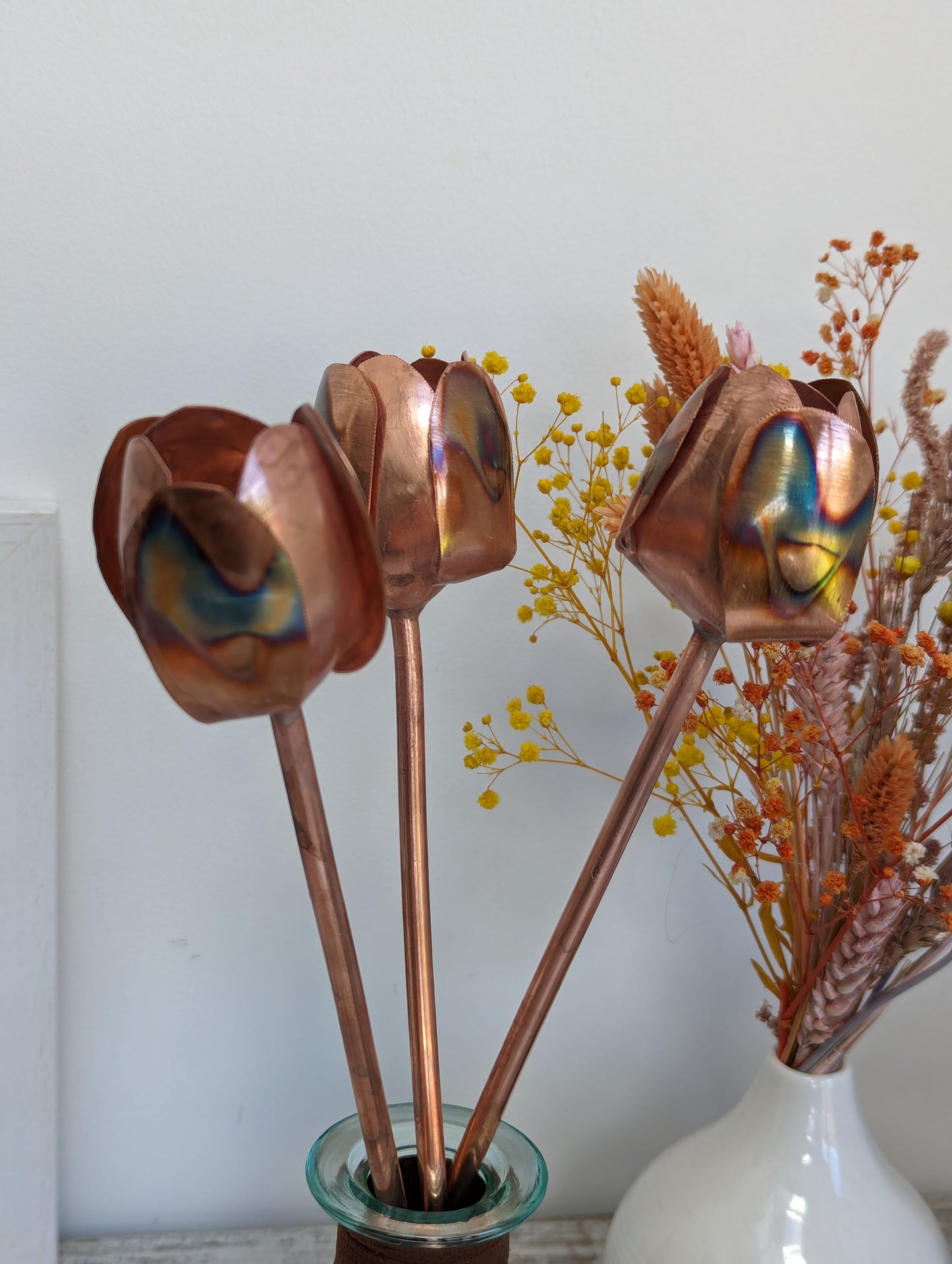 Copper tulips, metal tulips, 7th anniversary, copper wedding decor, Birthday gift - Deshca Designs