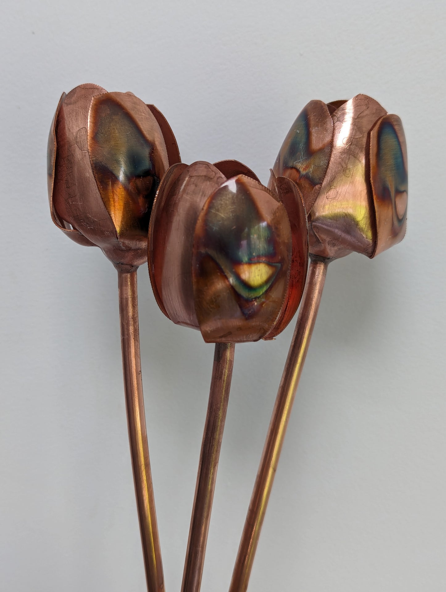 Copper tulips, metal tulips, 7th anniversary, copper wedding decor, Birthday gift - Deshca Designs