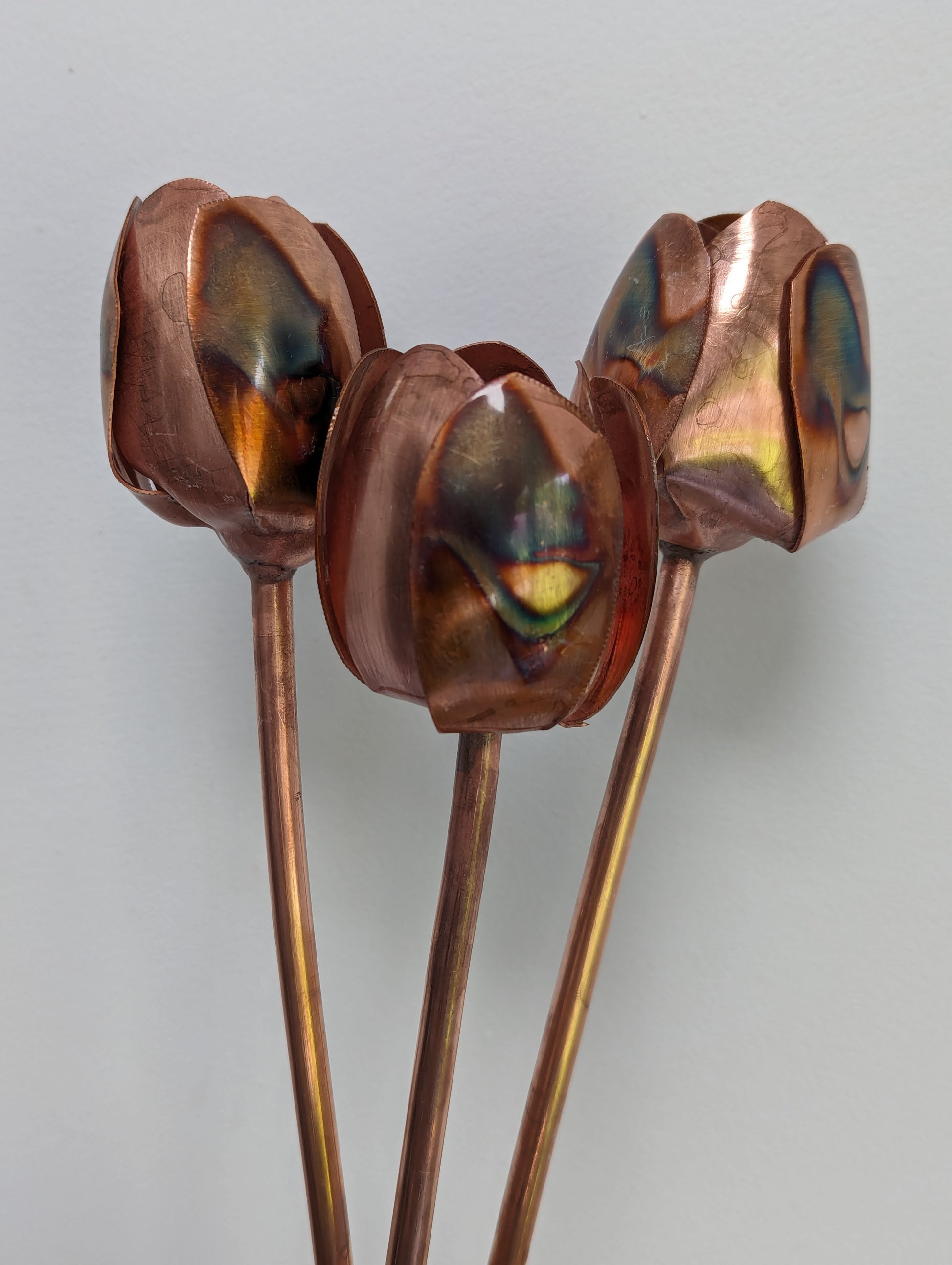 Copper tulips, metal tulips, 7th anniversary, copper wedding decor, Birthday gift - Deshca Designs