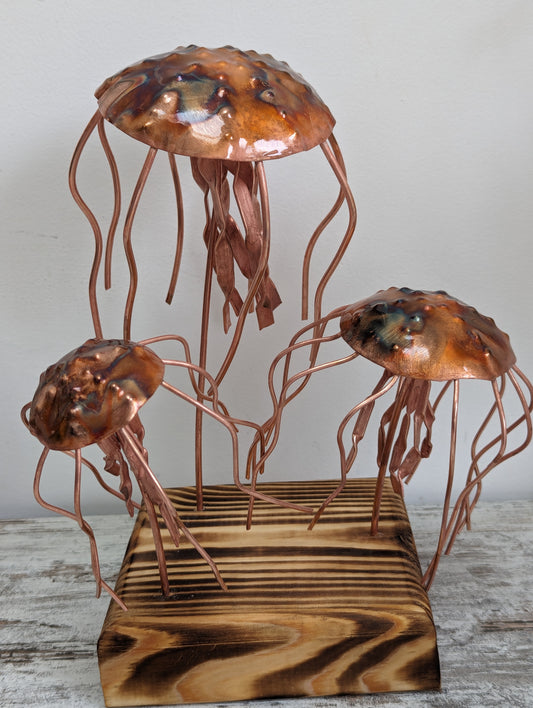 Trio of Copper jellyfish - Deshca Designs