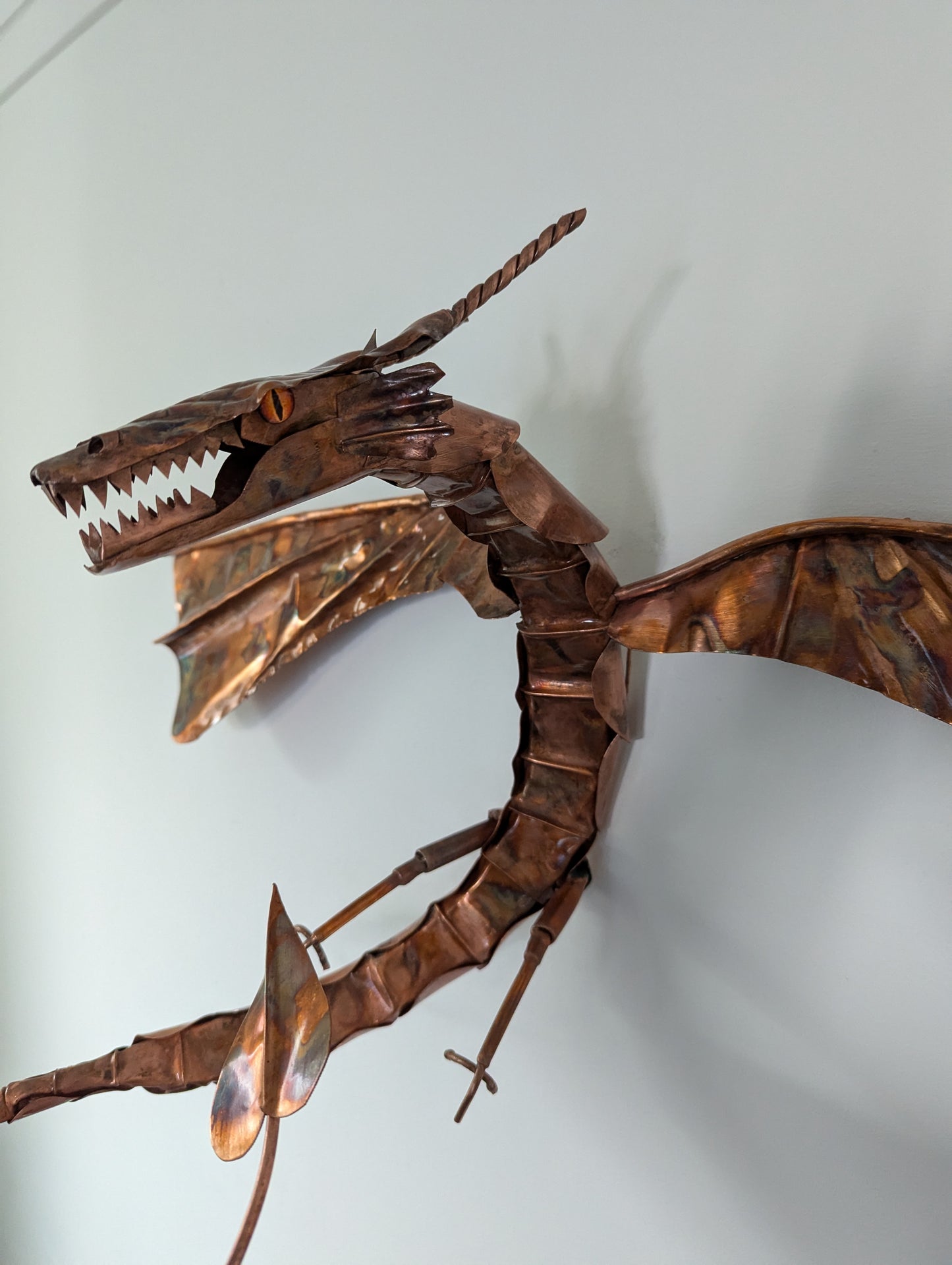 Copper Dragon sculpture
