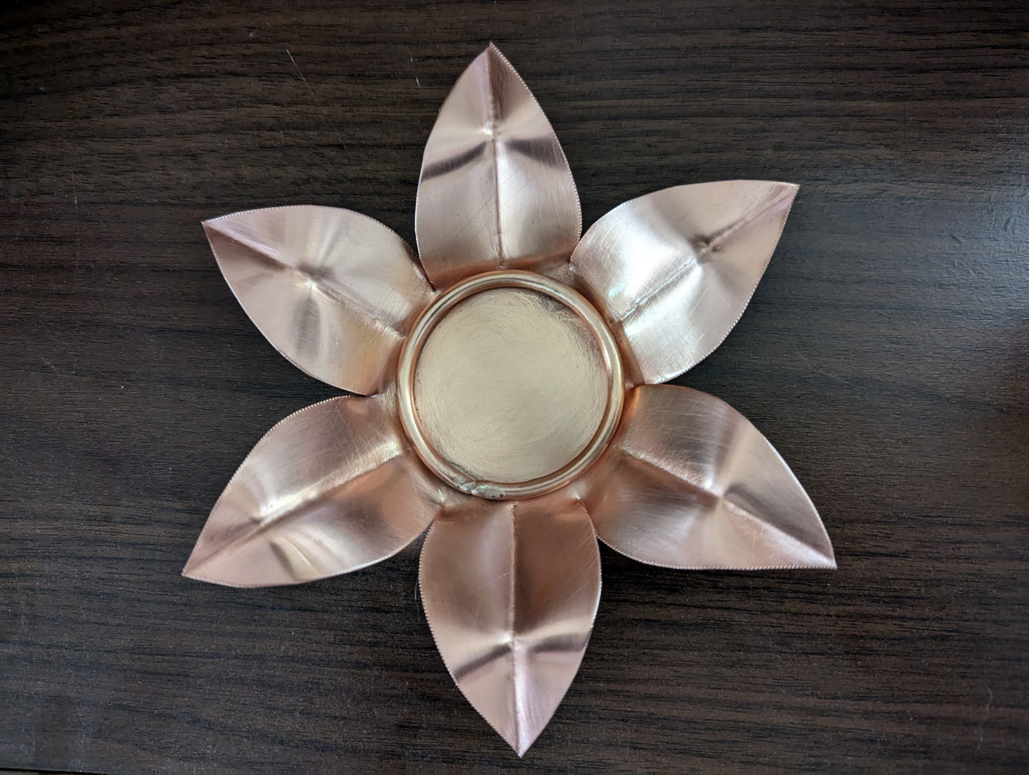 Flower shaped copper tea light holder - Deshca Designs