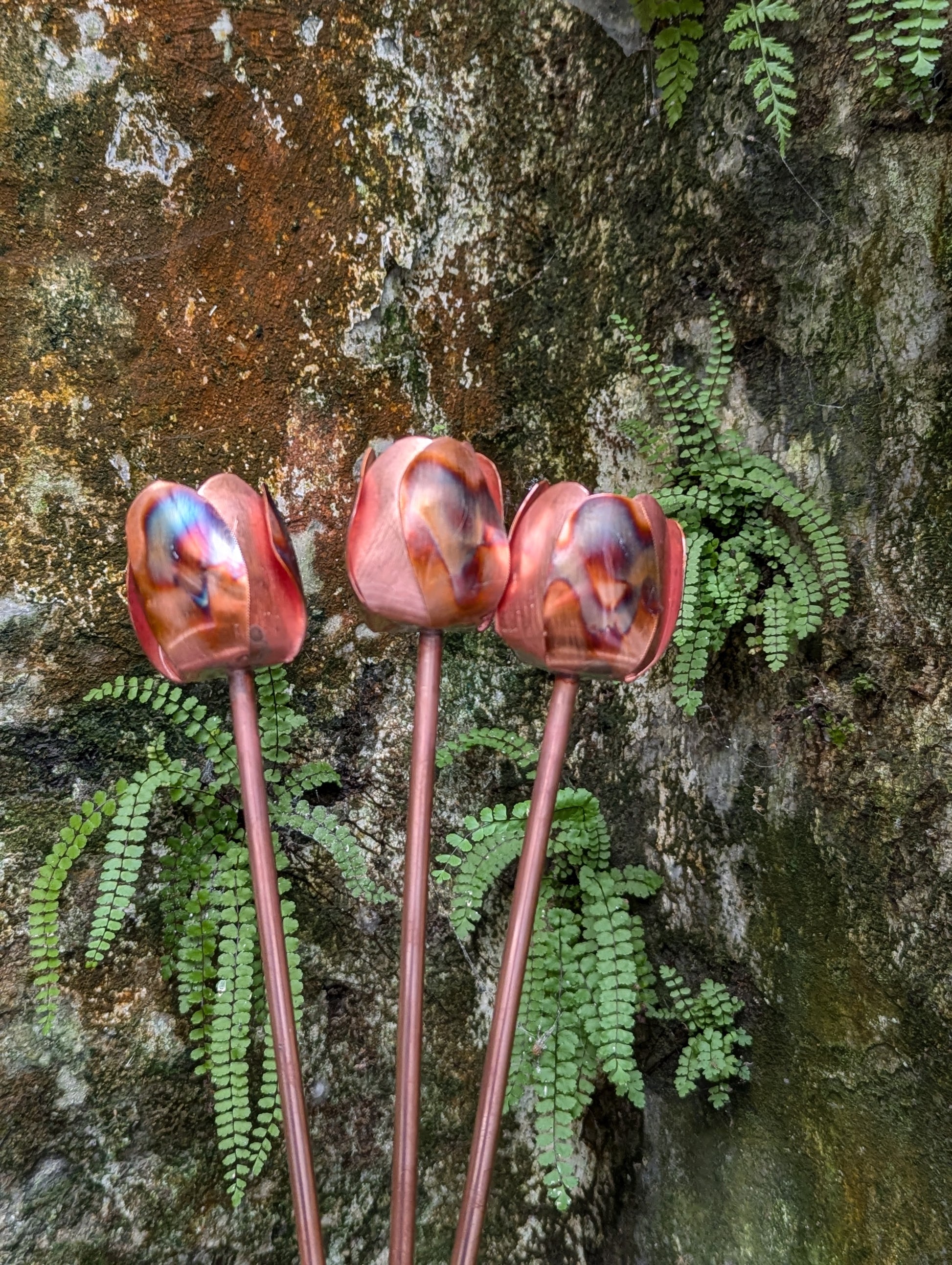 Copper tulips, metal tulips, 7th anniversary, copper wedding decor, Birthday gift - Deshca Designs