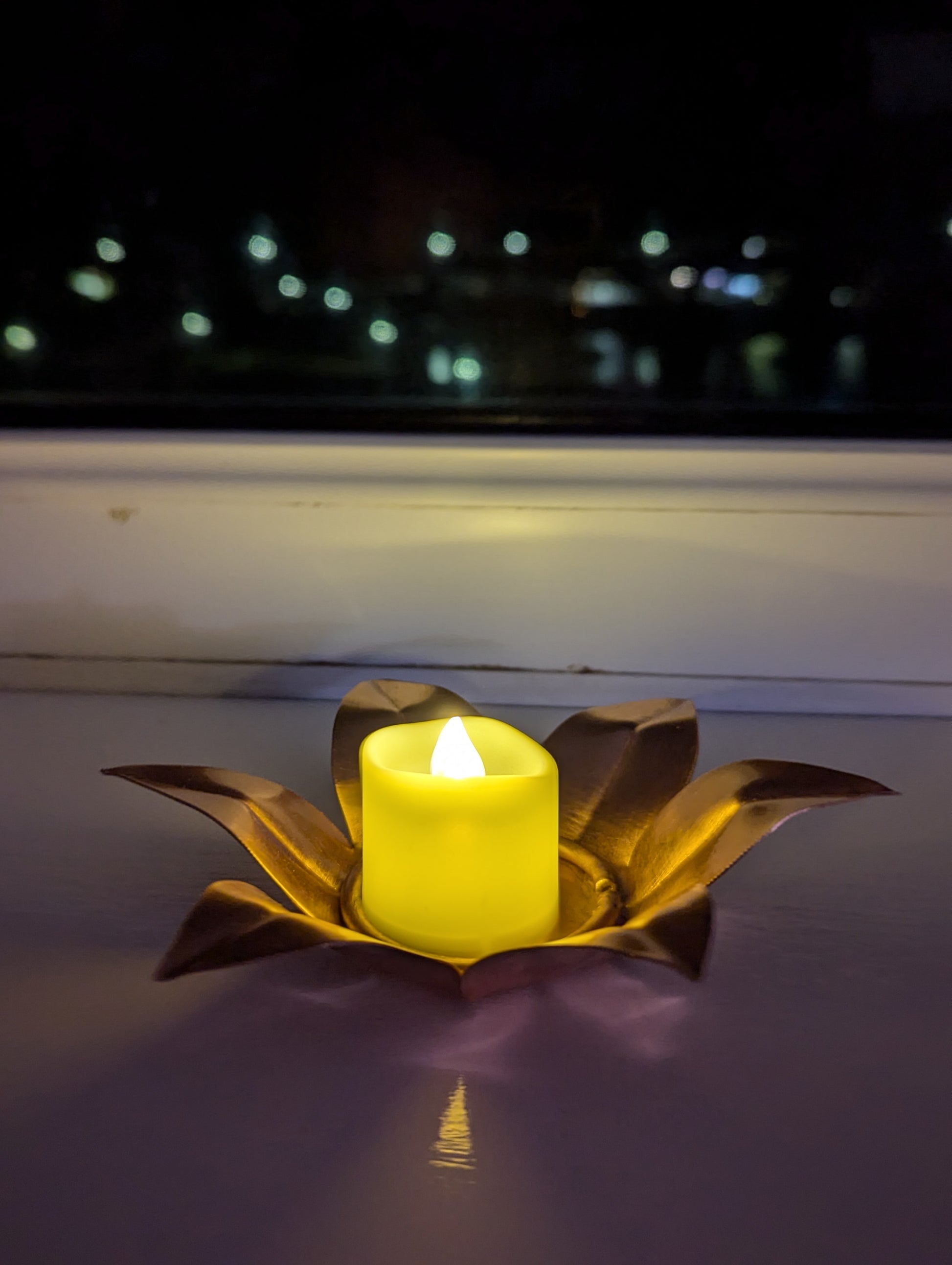 Flower shaped copper tea light holder - Deshca Designs