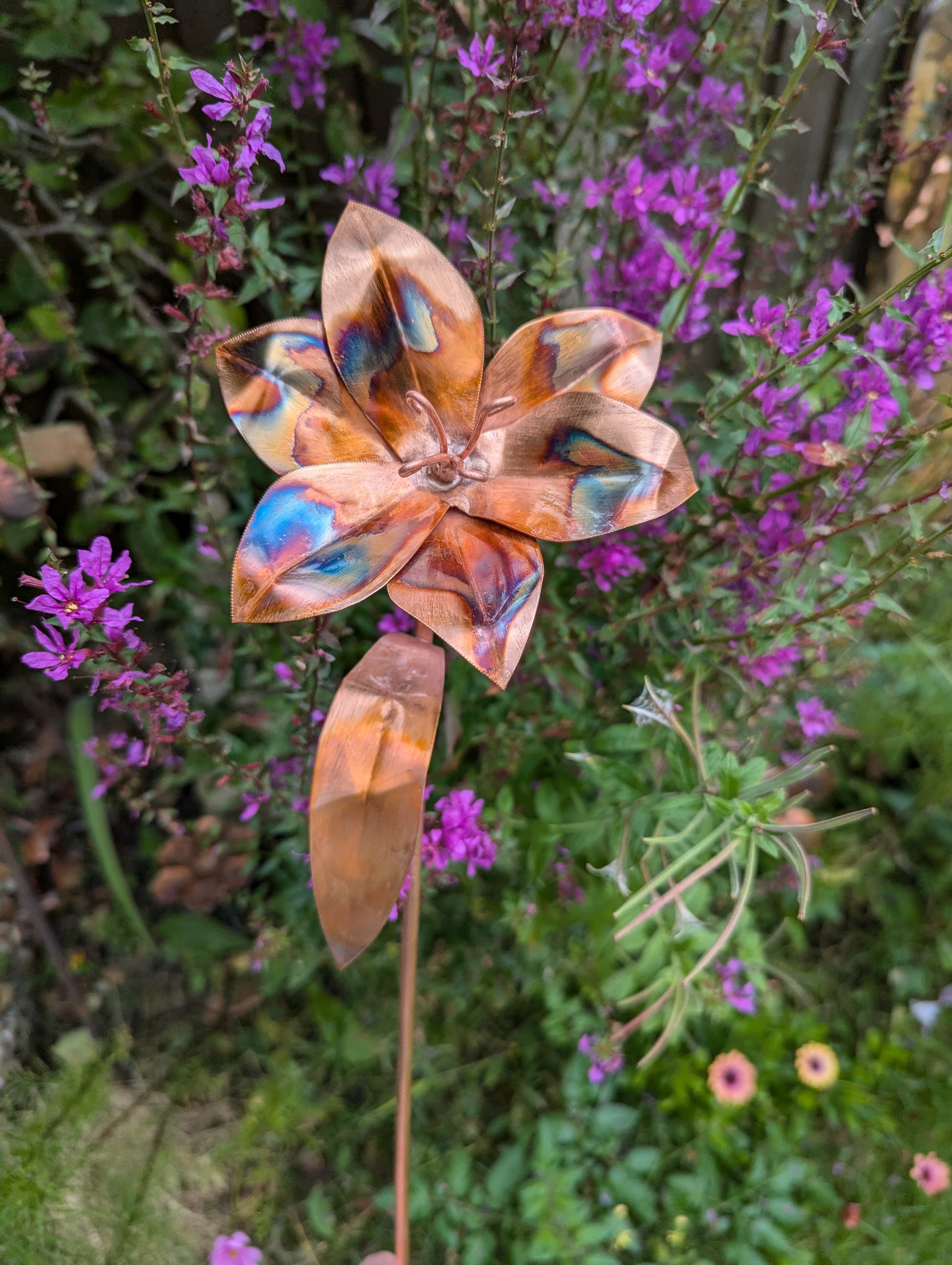 Copper lily, garden decoration, artificial metal flower - Deshca Designs
