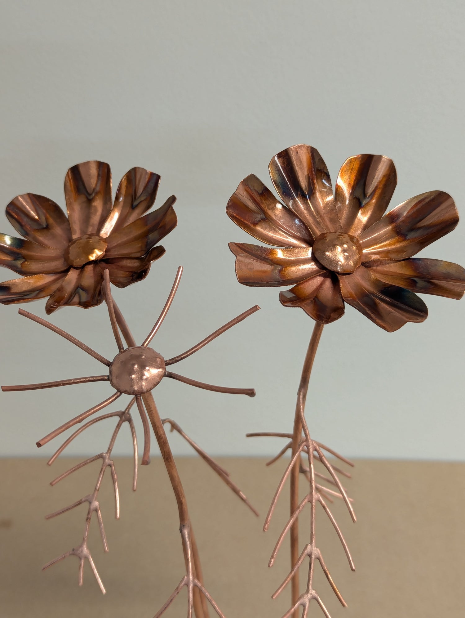 Copper Cosmos Flower Sculpture – October Birth Month Flower - Deshca Designs