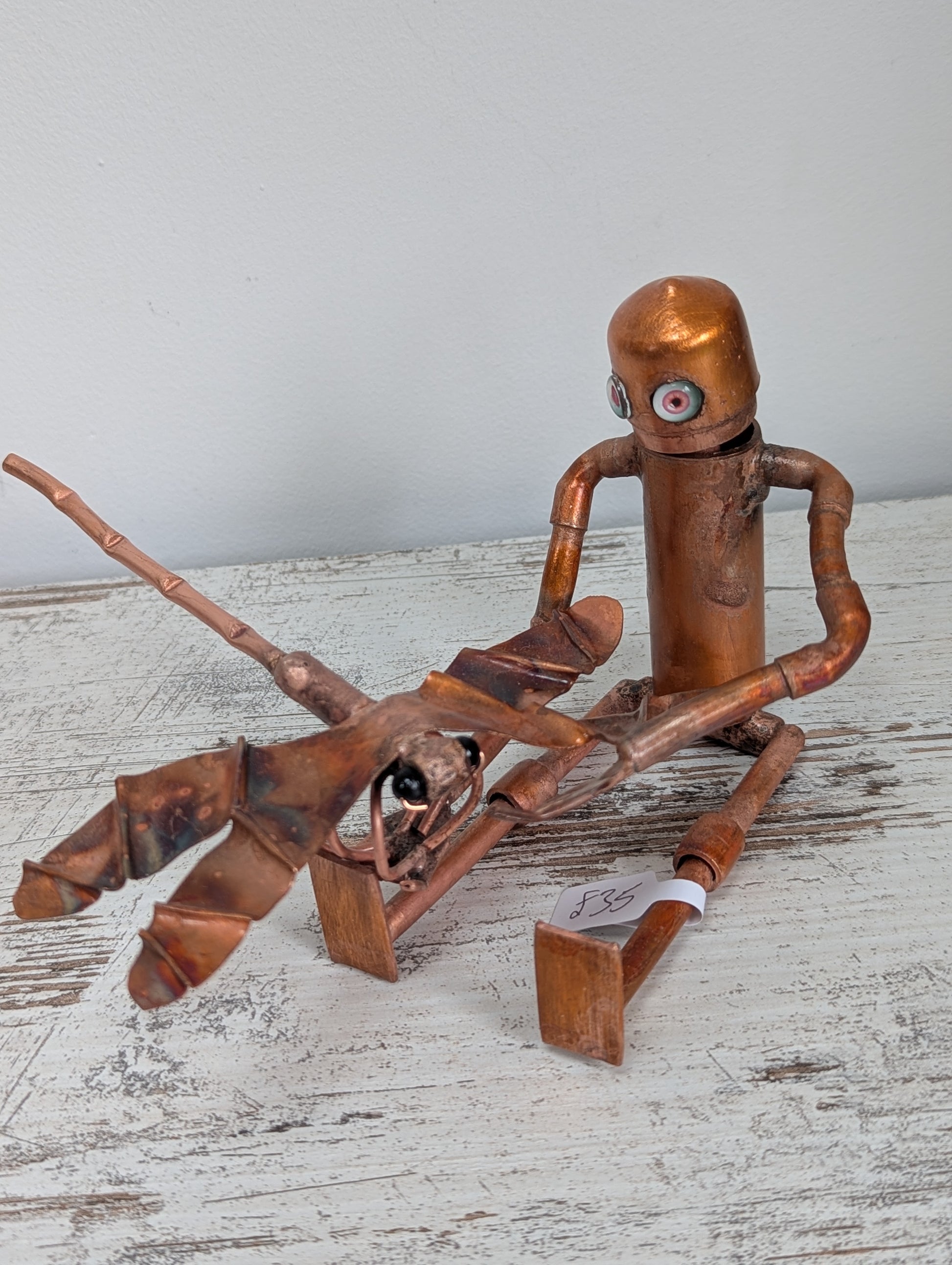 Robot with dragonfly - Deshca Designs