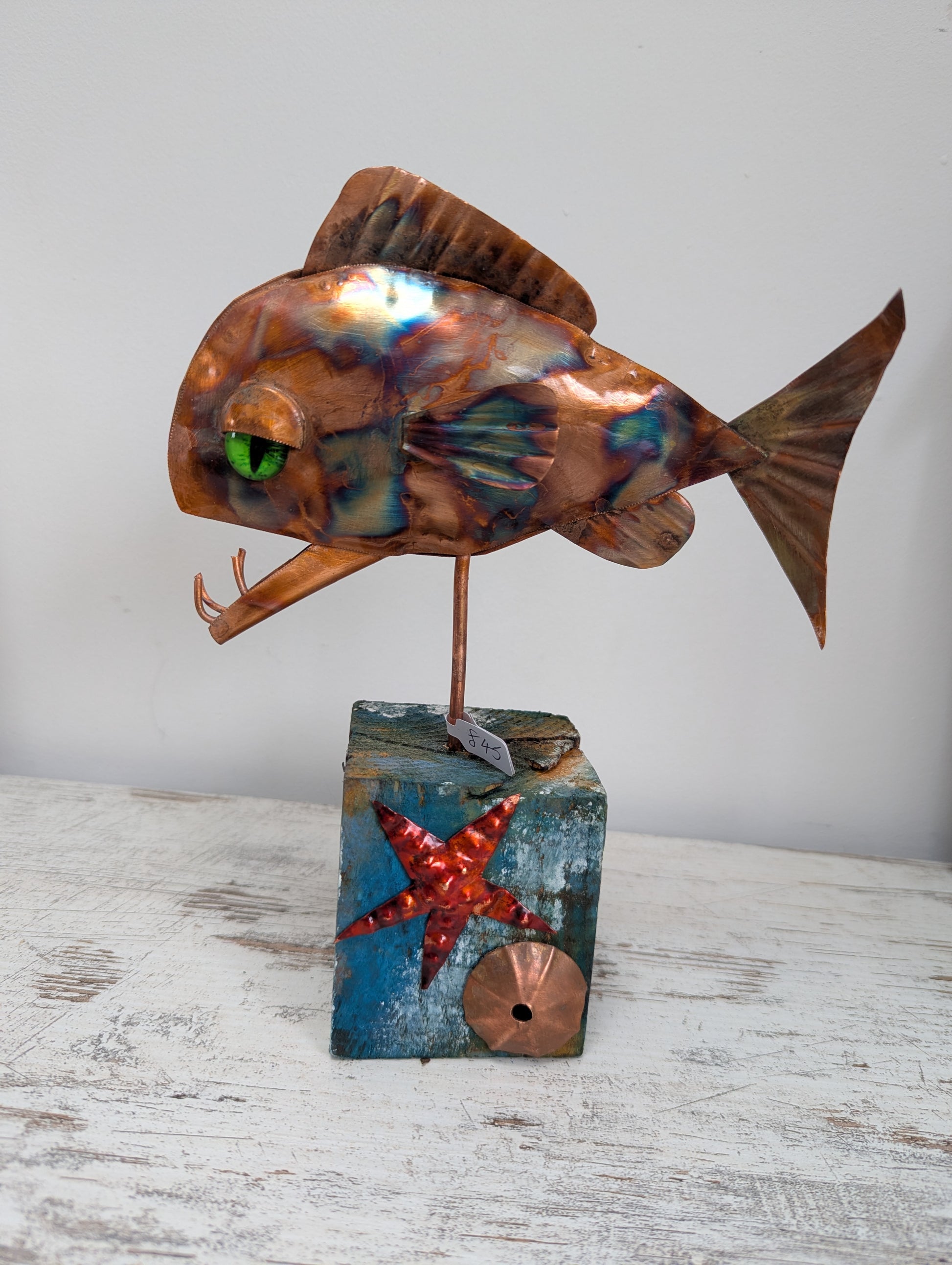 Funky copper fish sculpture - Deshca Designs