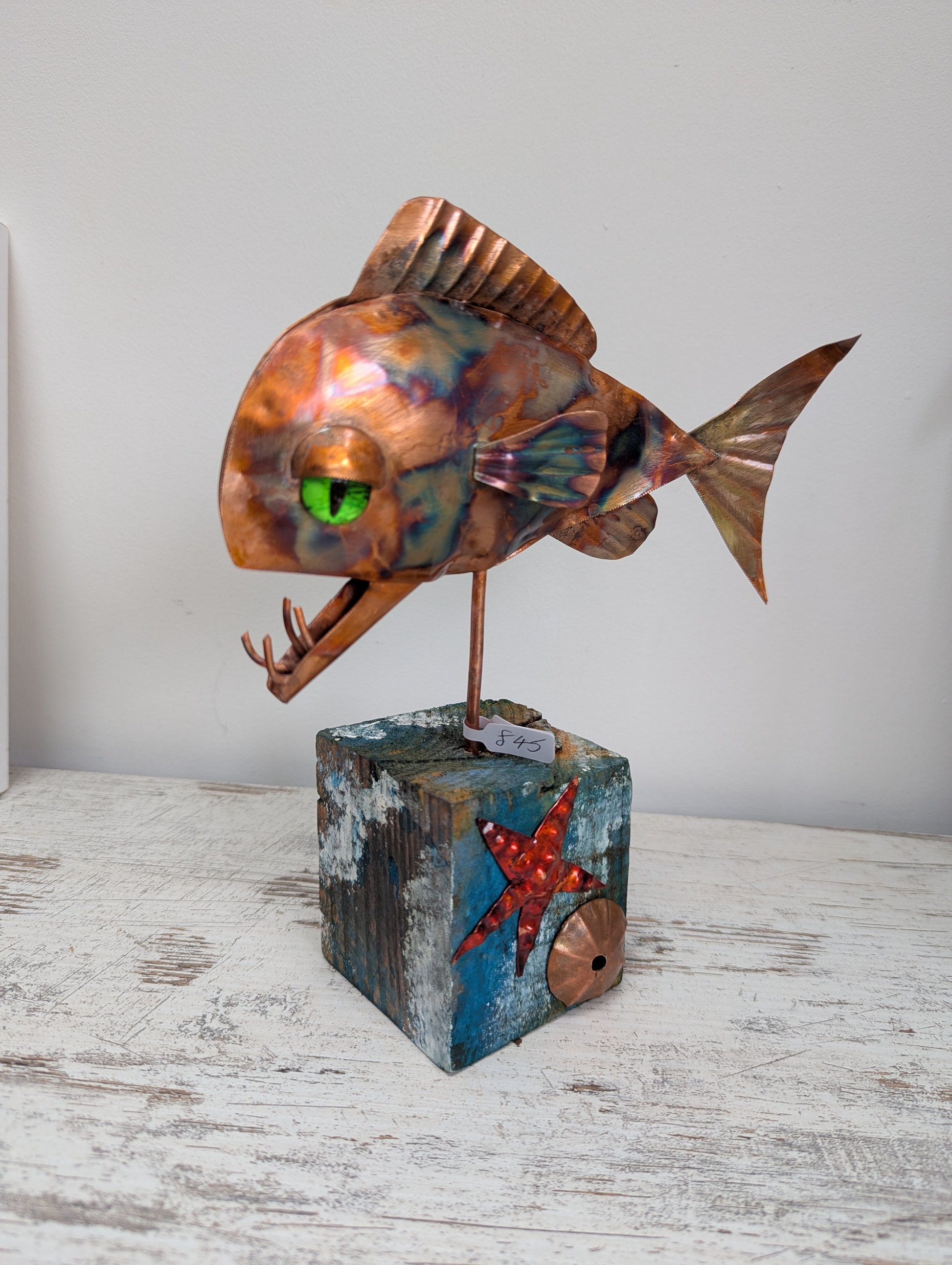 Funky copper fish sculpture - Deshca Designs