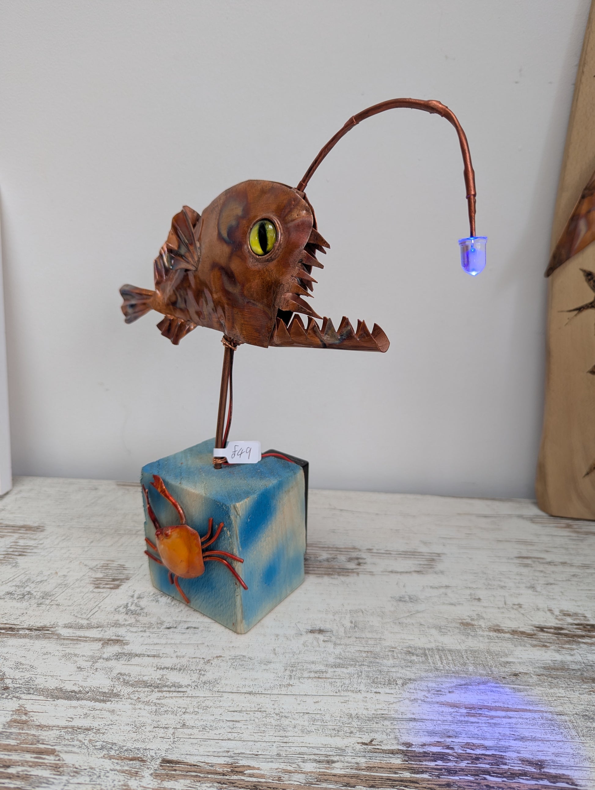 Anglerfish copper sculpture - Deshca Designs