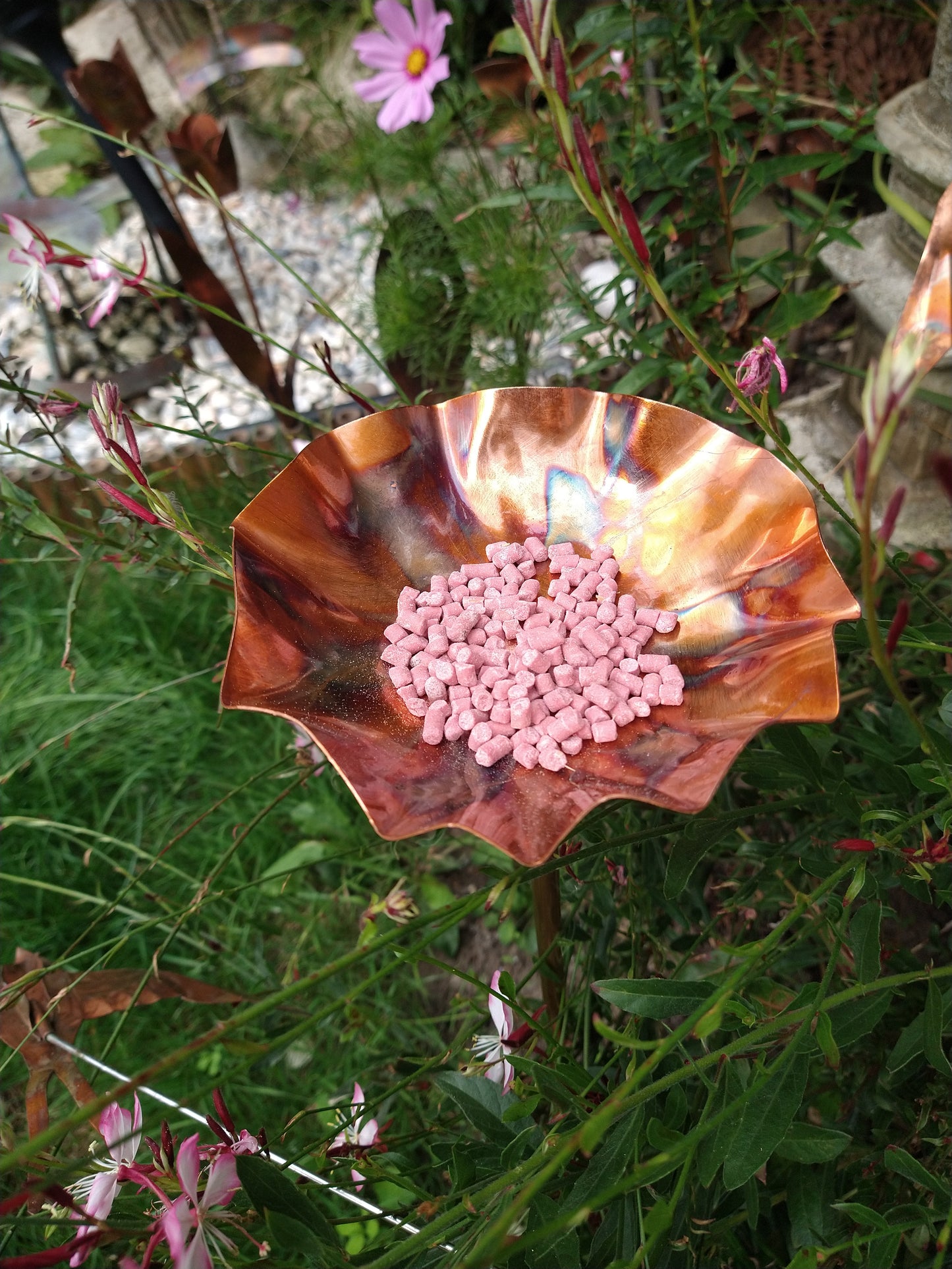 Bird feeder copper bowl - Deshca Designs