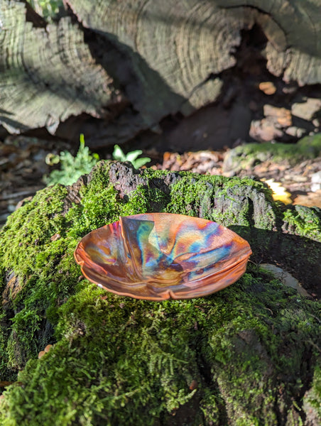 Handmade small fold formed copper bowl - Deshca Designs