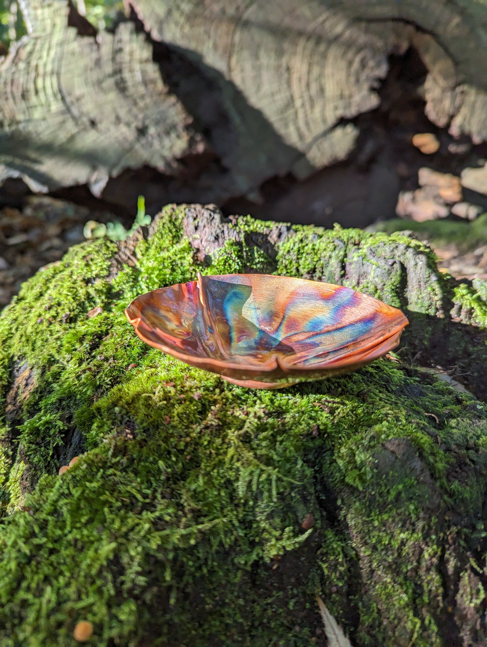 Handmade small fold formed copper bowl - Deshca Designs