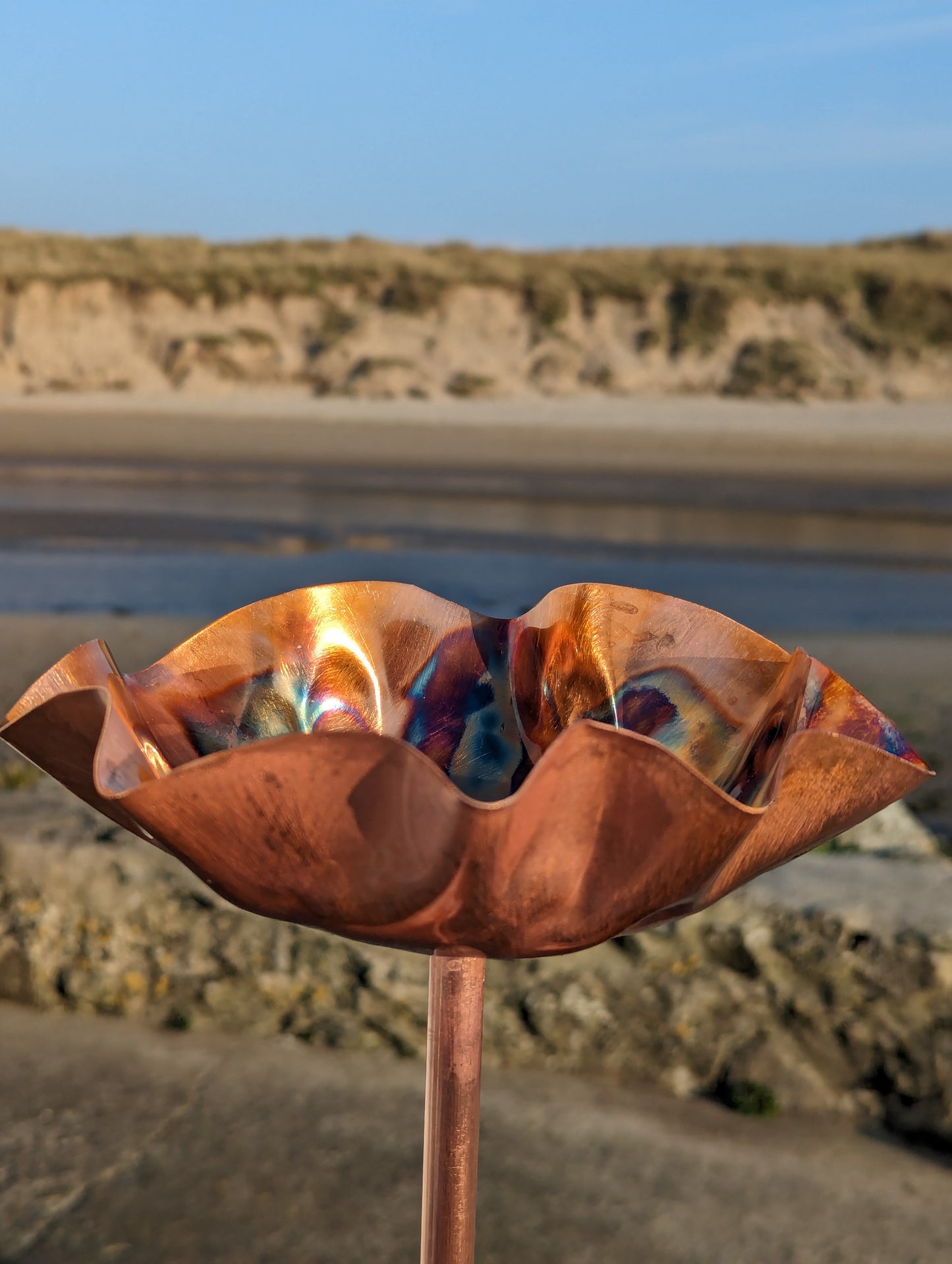 Copper Birdbath on stem - Rustproof, Durable, and Elegant Bird Bath for Garden - Deshca Designs