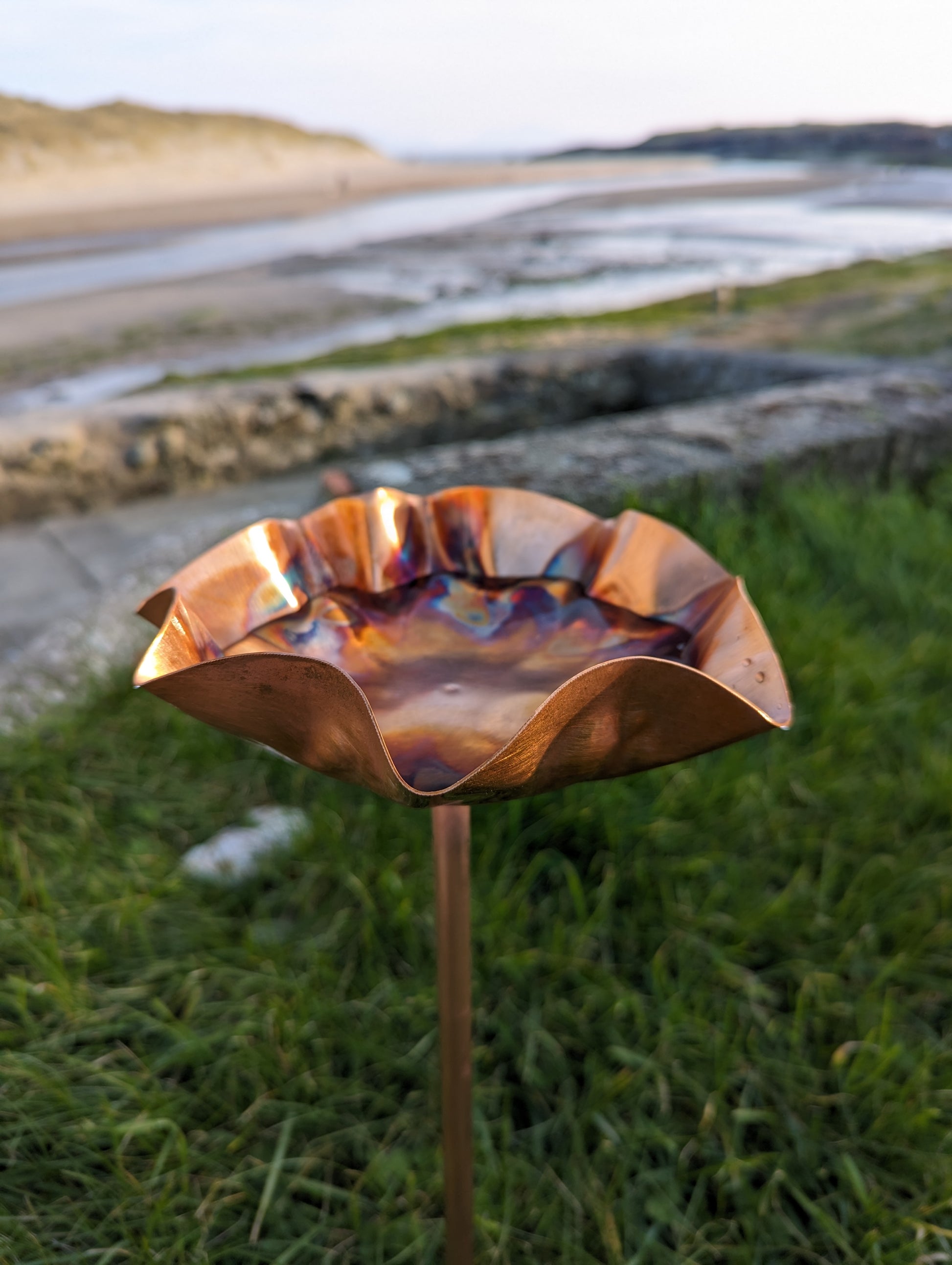 Copper Birdbath on stem - Rustproof, Durable, and Elegant Bird Bath for Garden - Deshca Designs