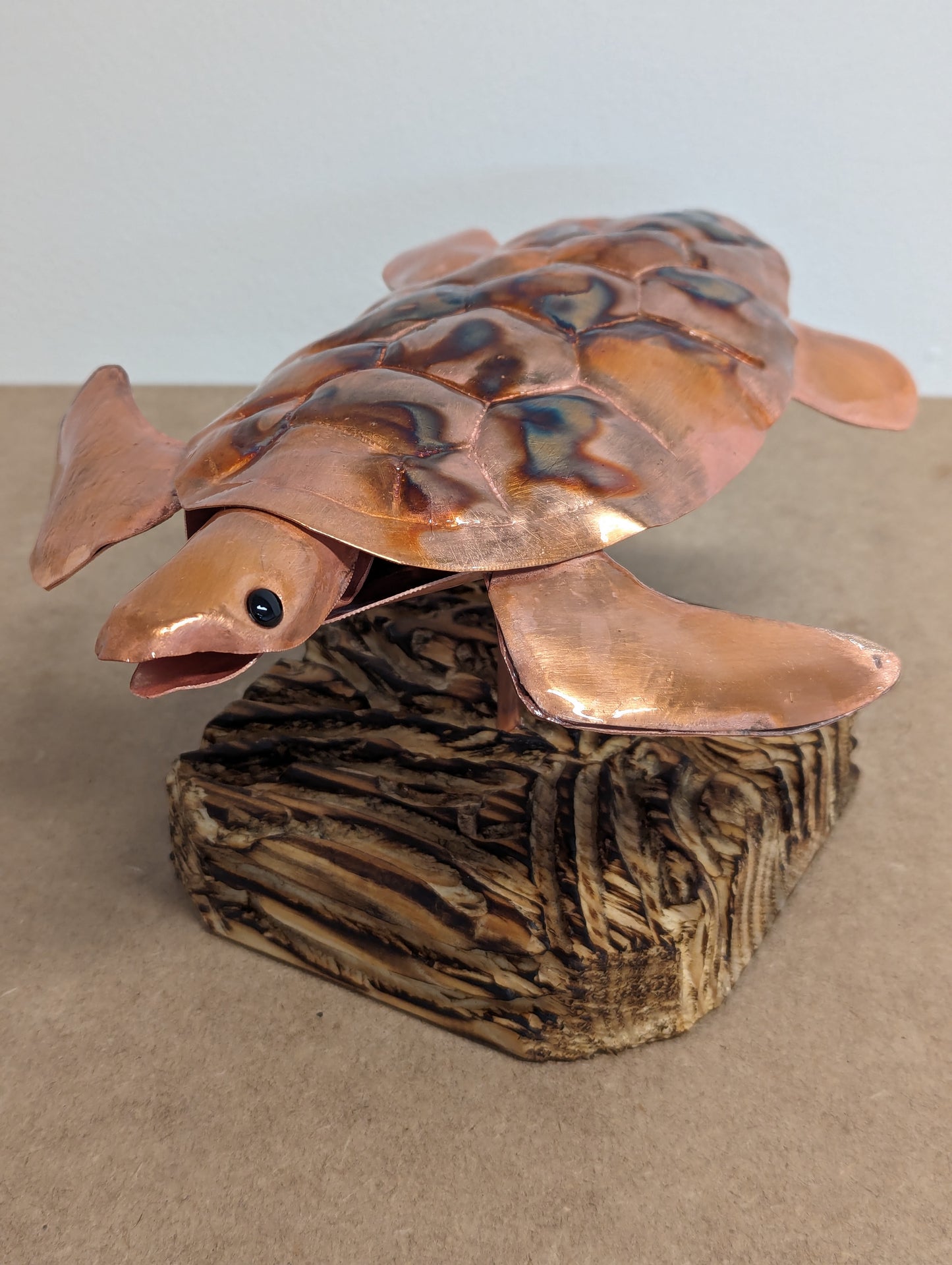 Copper sea turtle sculpture - Deshca Designs