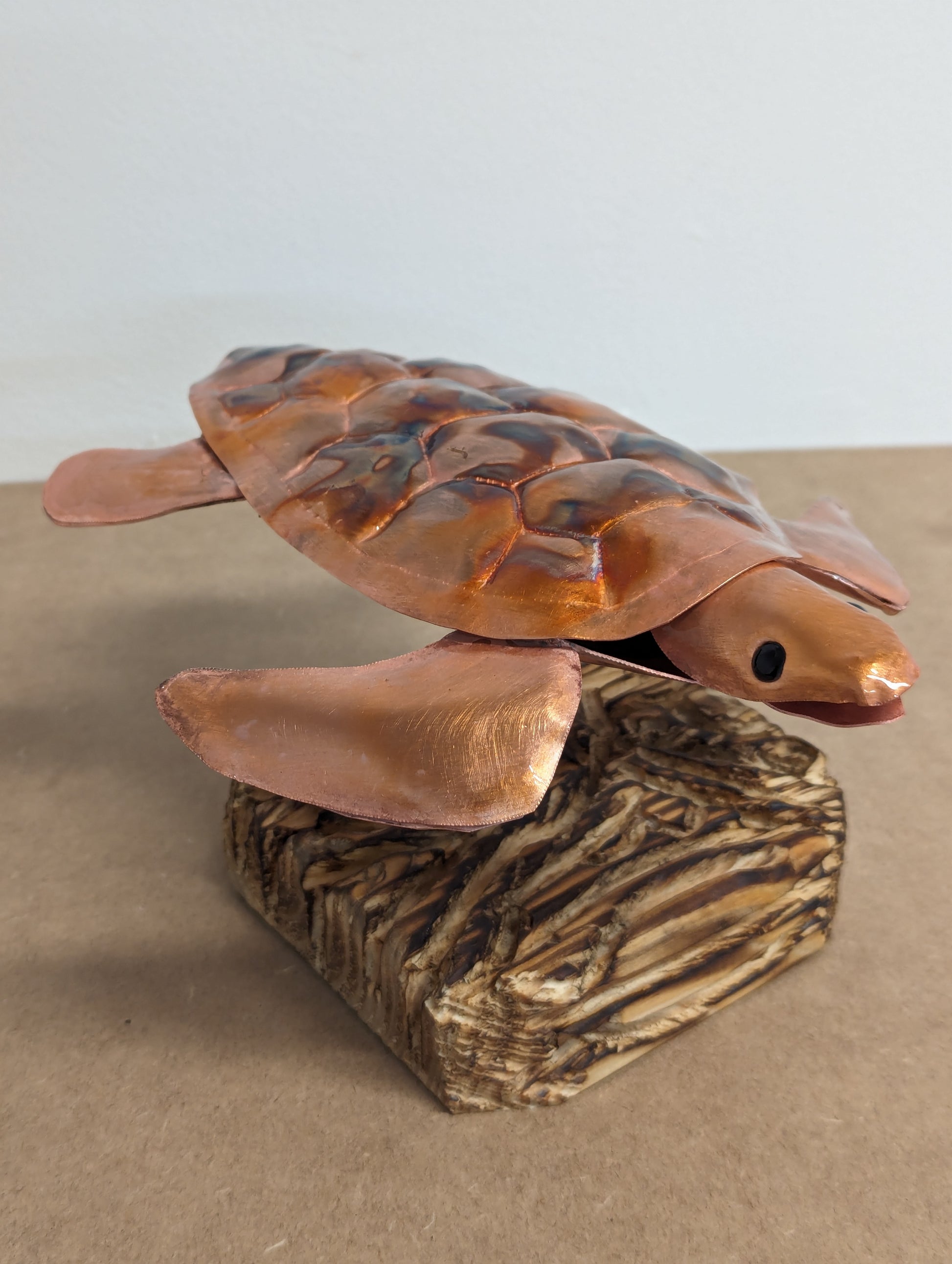 Copper sea turtle sculpture - Deshca Designs