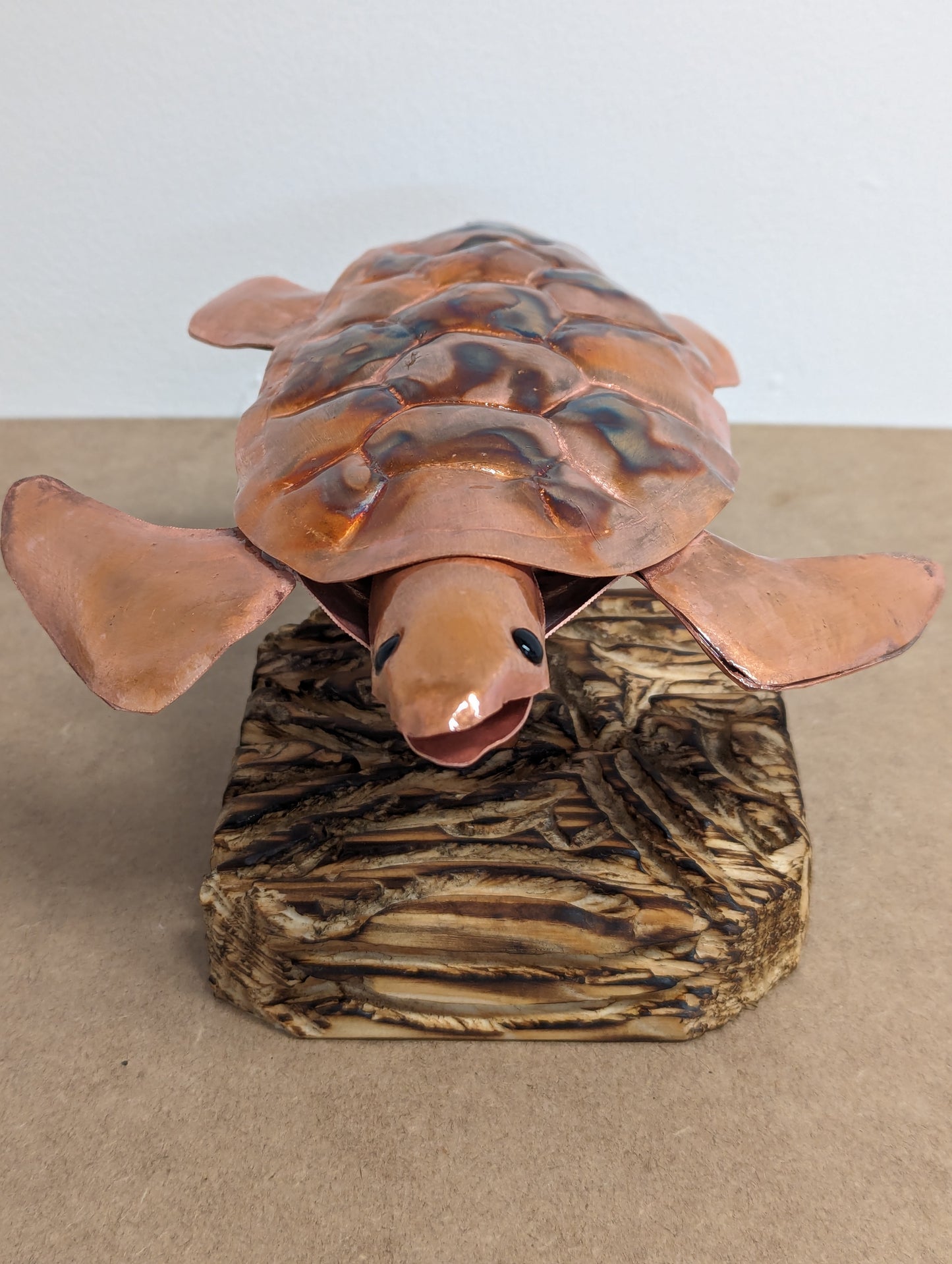 Copper sea turtle sculpture - Deshca Designs