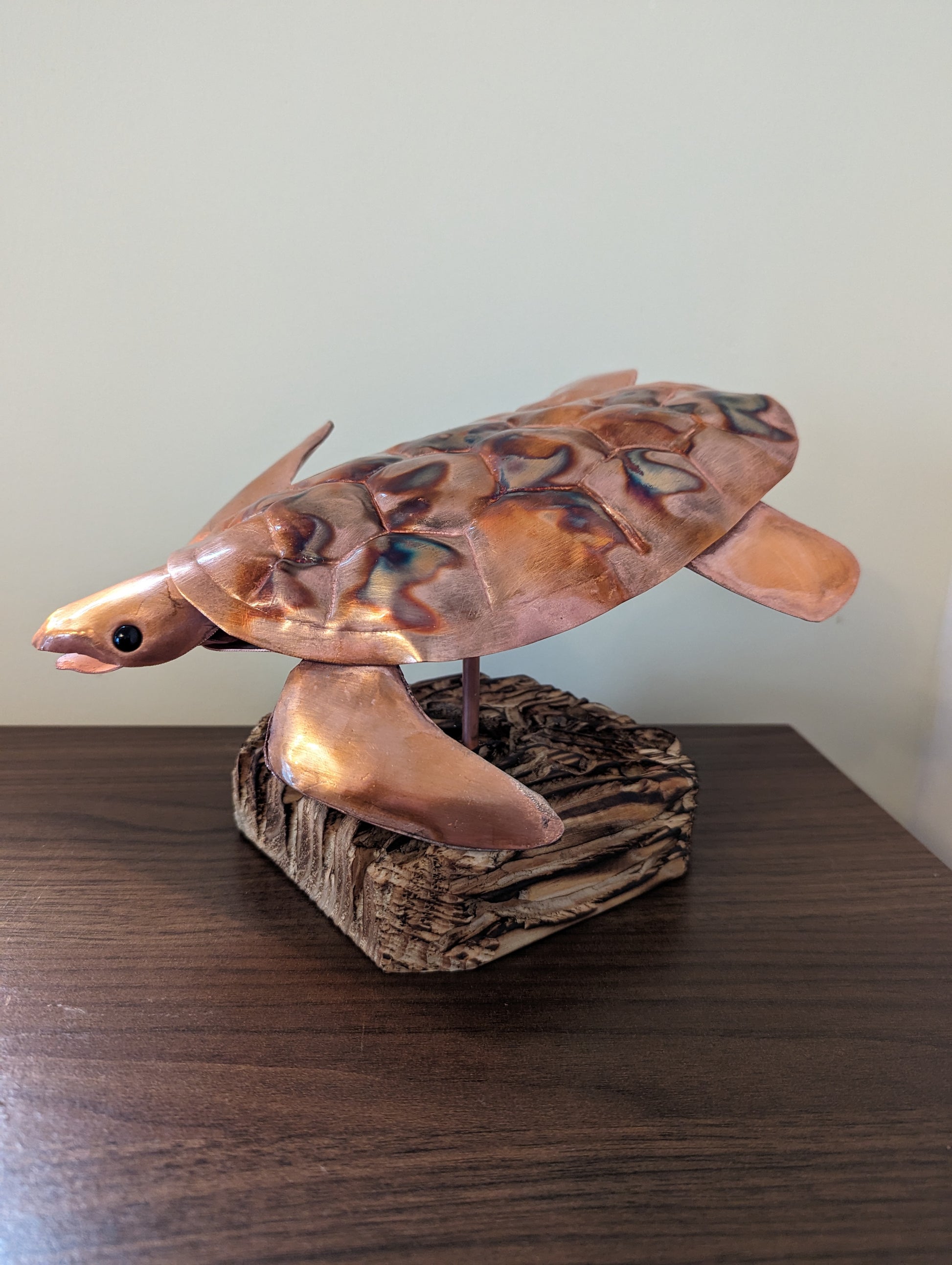 Copper sea turtle sculpture - Deshca Designs