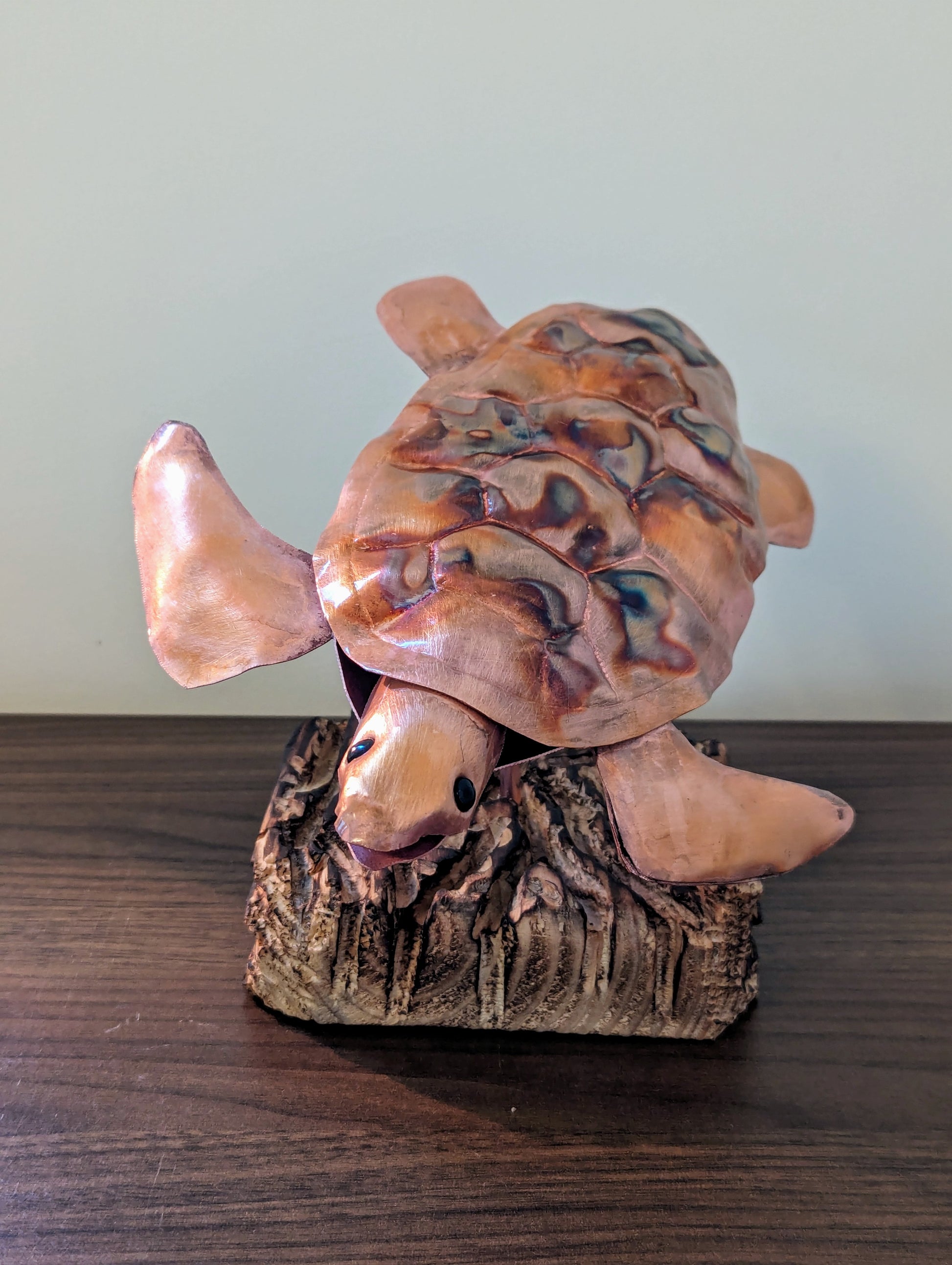 Copper sea turtle sculpture - Deshca Designs