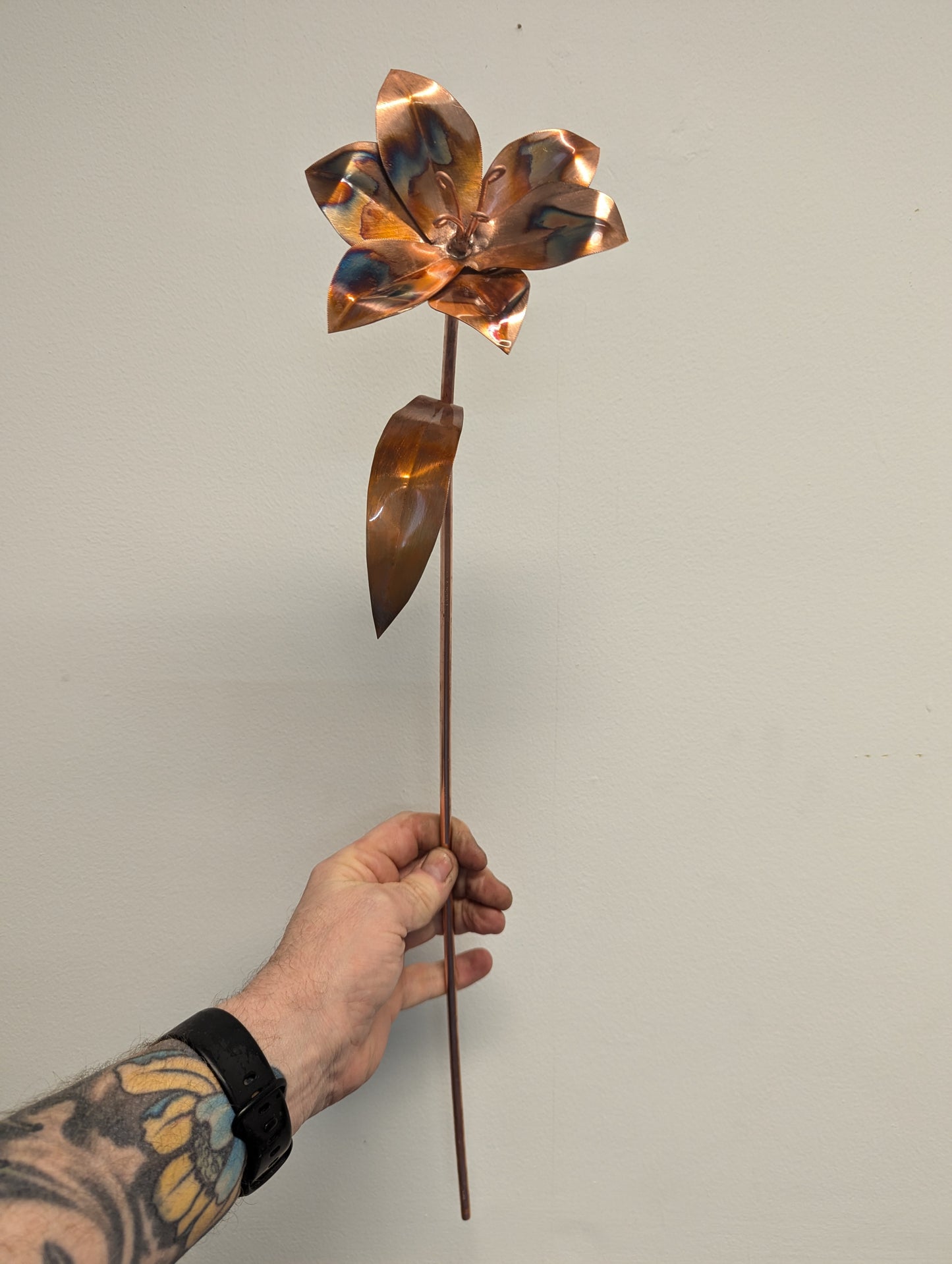 Copper lily, garden decoration, artificial metal flower