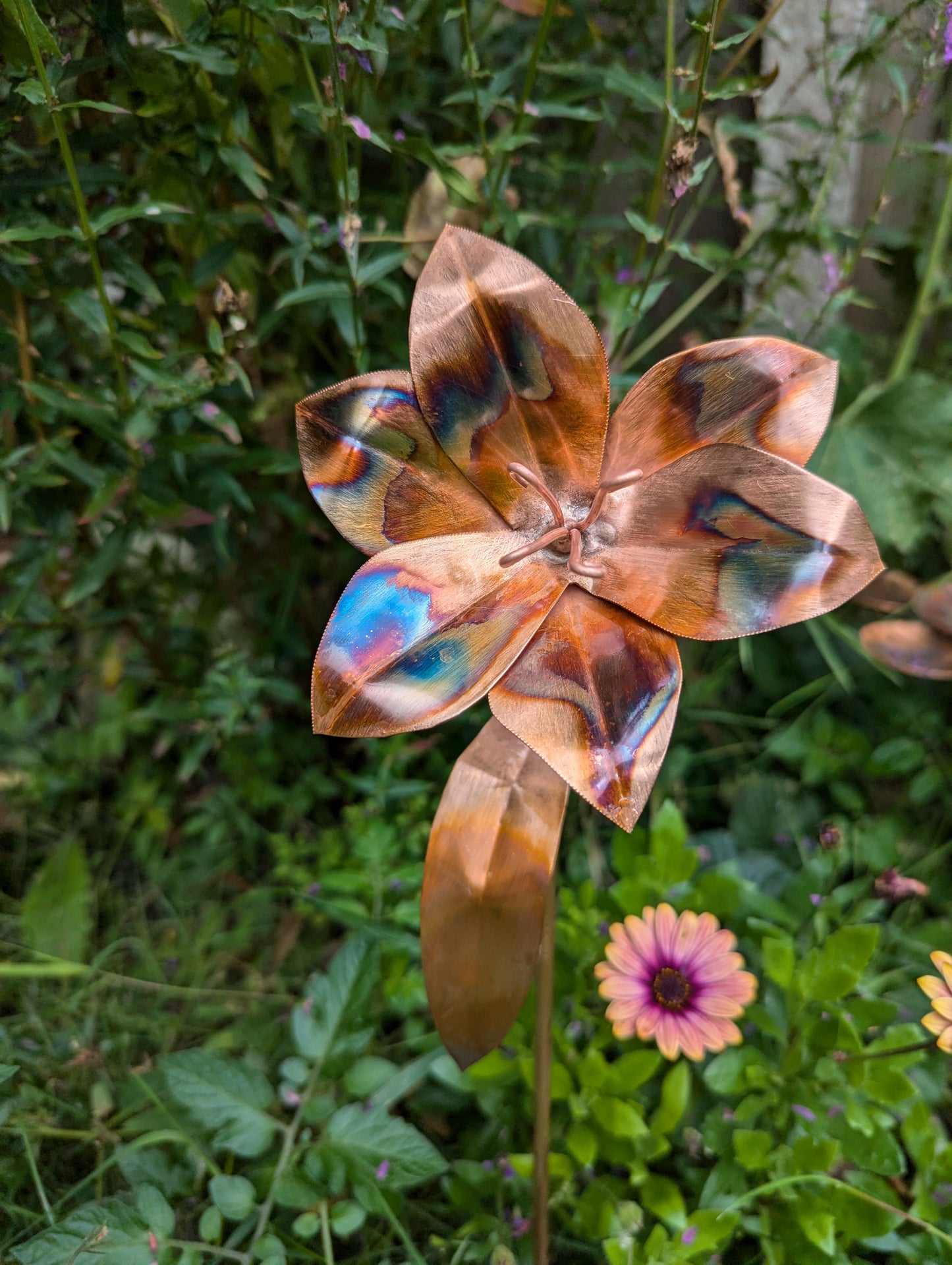 Copper lily, garden decoration, artificial metal flower