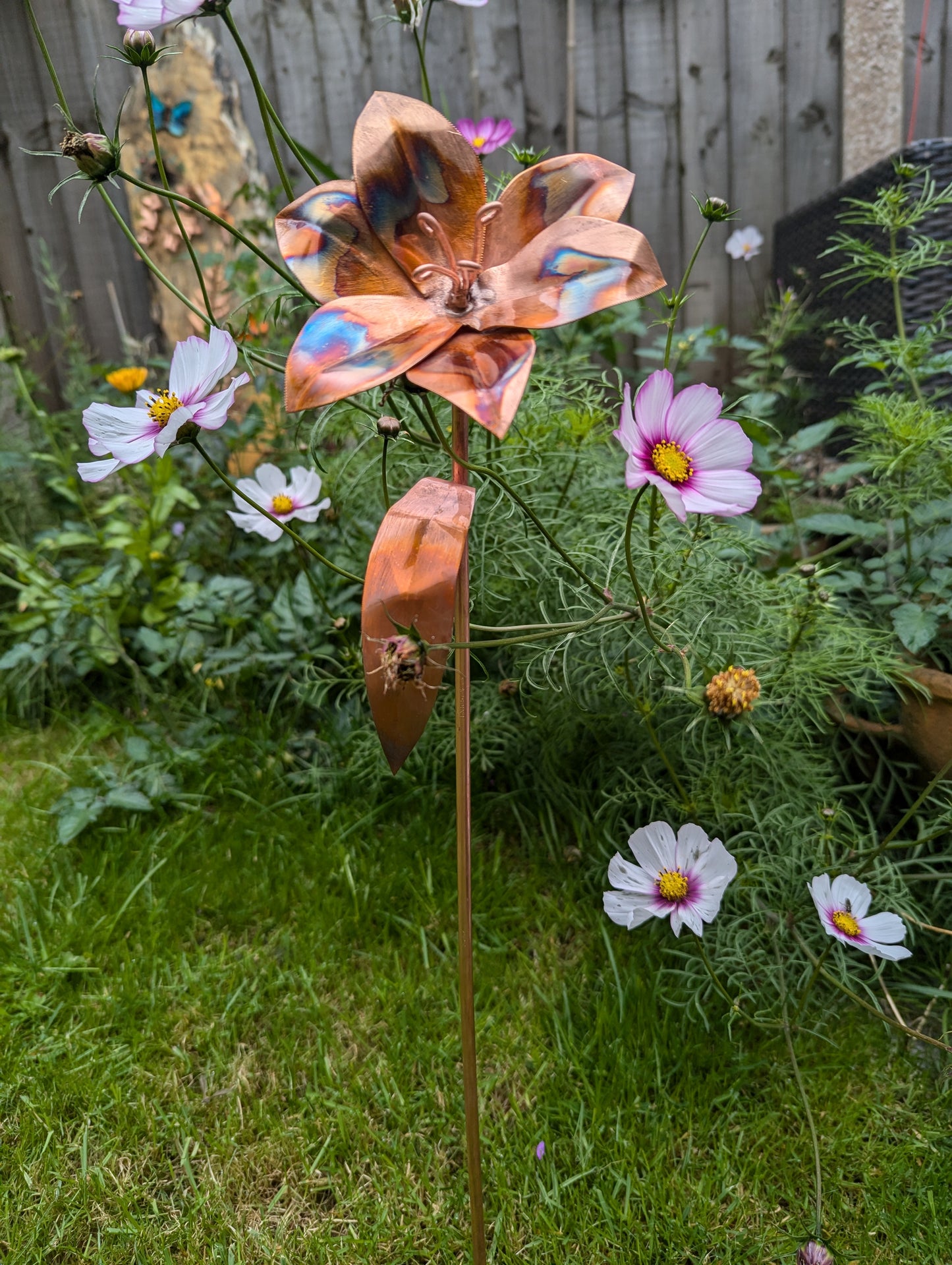 Copper lily, garden decoration, artificial metal flower