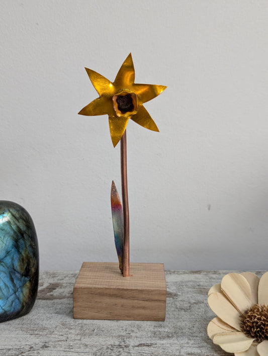 Miniature copper daffodil home decoration gift