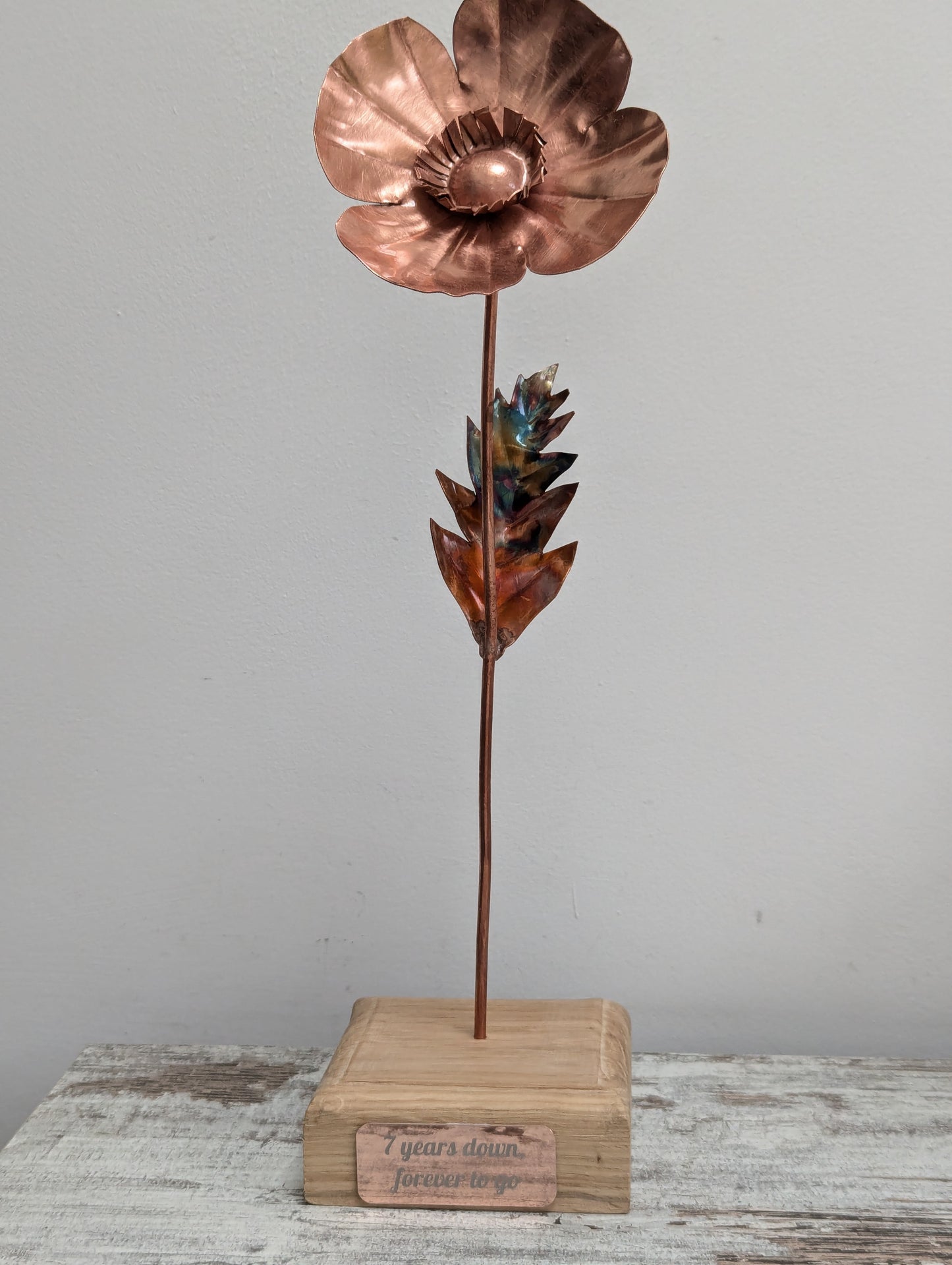 Copper poppy gift metal flower