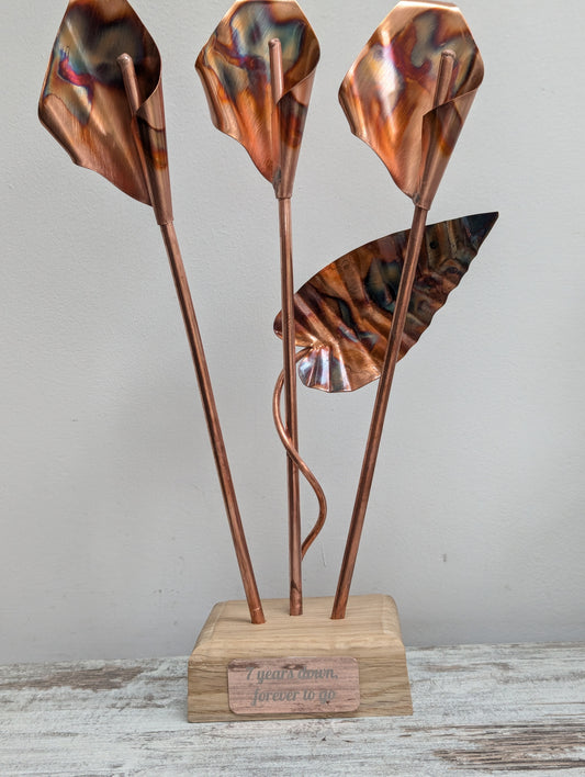 Copper calla ilies