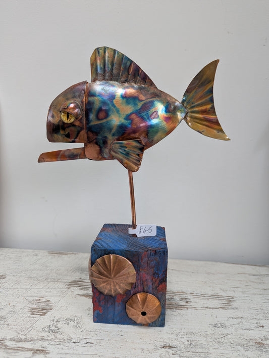 Copper fish sculpture - Deshca Designs