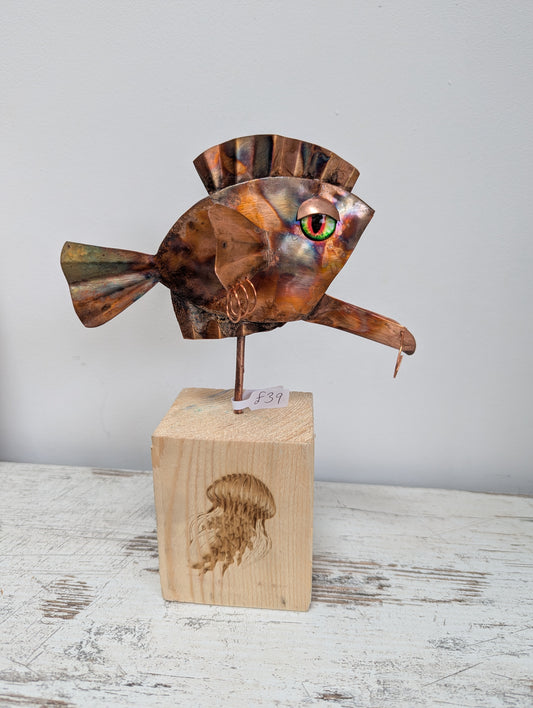Copper punk rock fish - Deshca Designs
