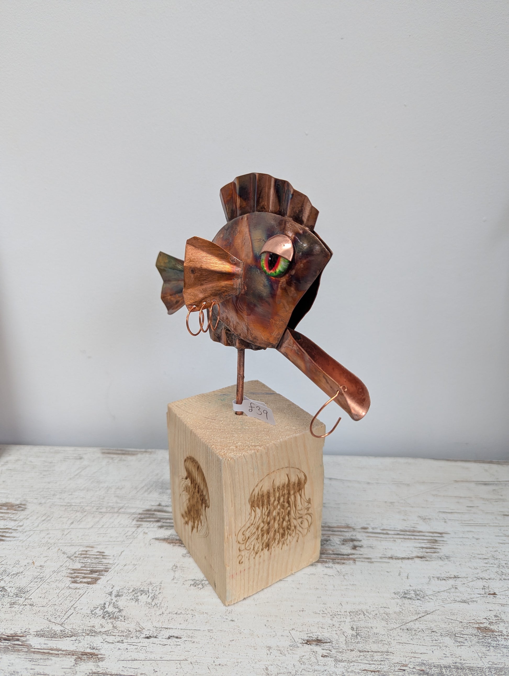 Copper punk rock fish - Deshca Designs