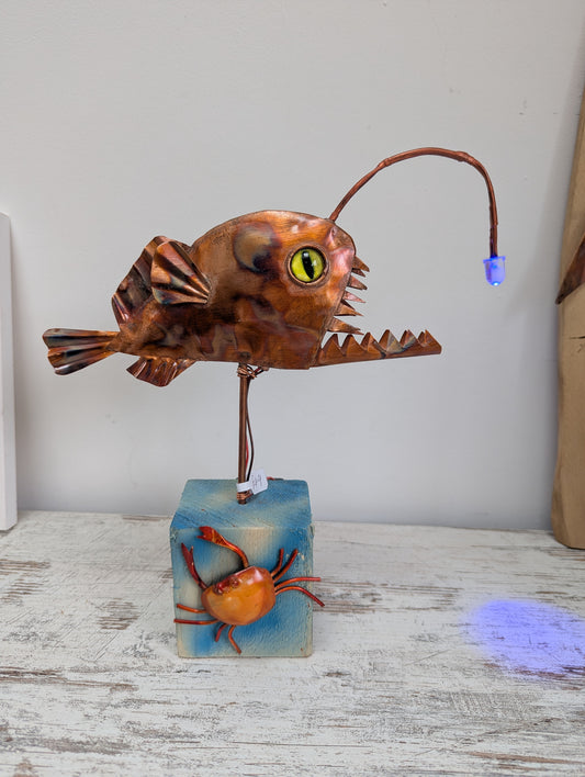 Anglerfish copper sculpture - Deshca Designs