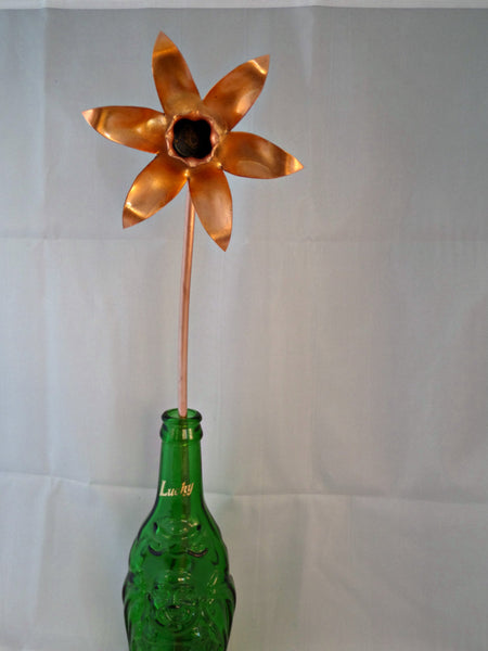 Copper daffodil, metal spring flower