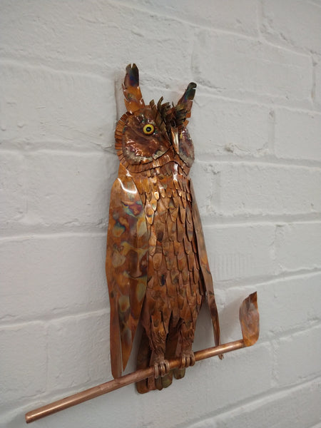 Long-eared owl wall hanging - Deshca Designs