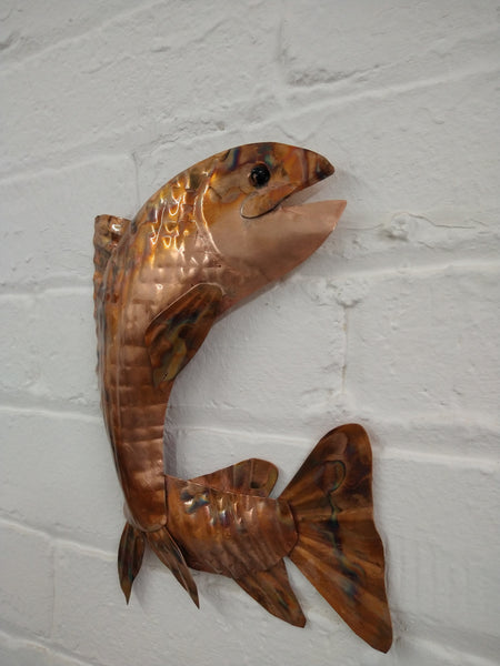 Copper salmon wall art