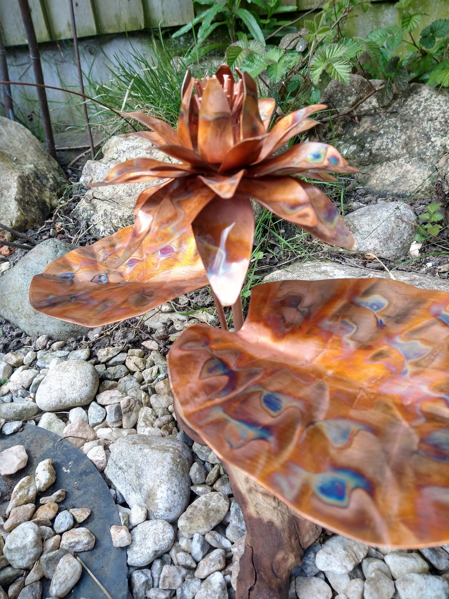 Copper lotus flower sculpture - Deshca Designs