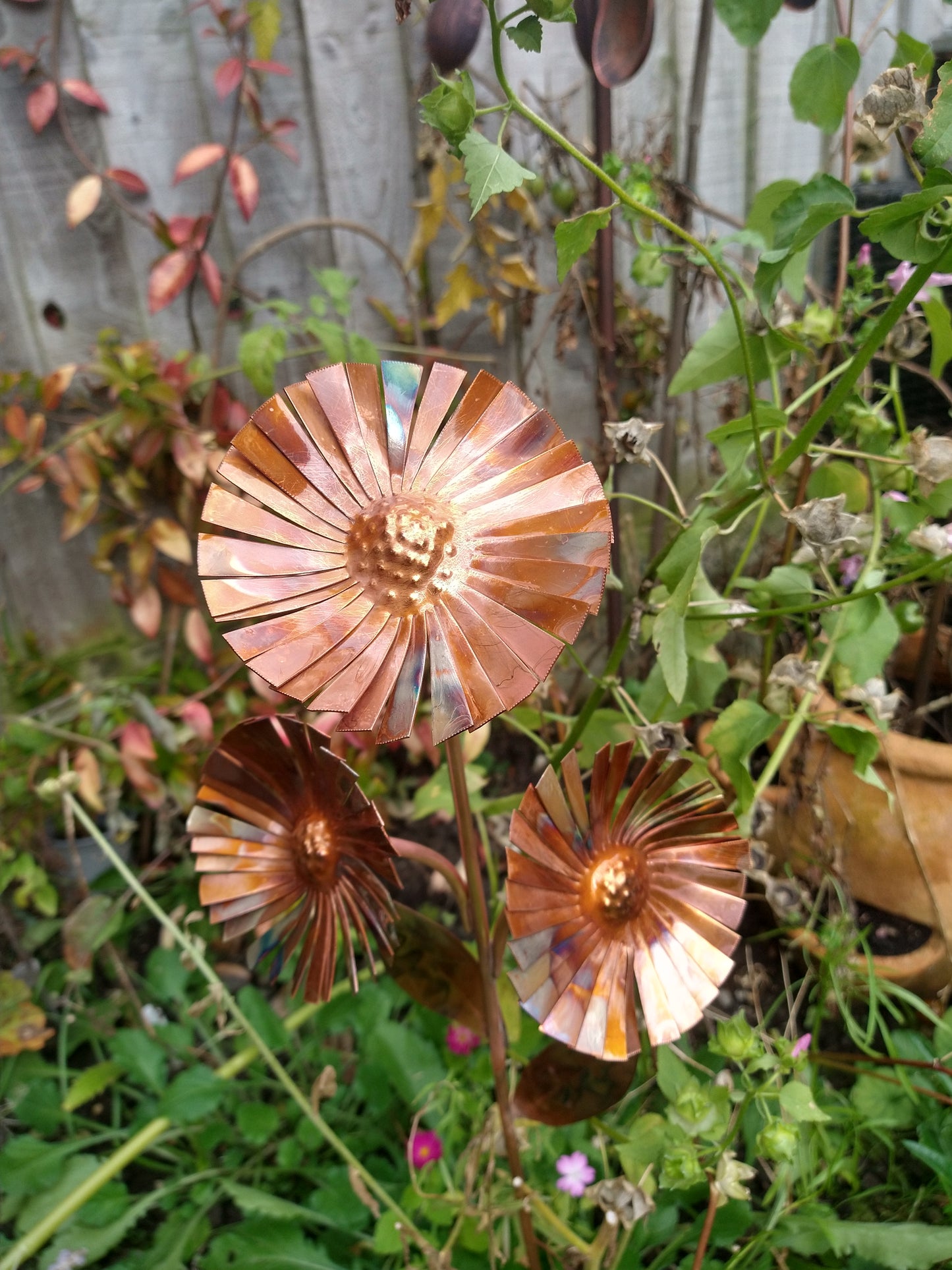Copper aster garden stake - Deshca Designs
