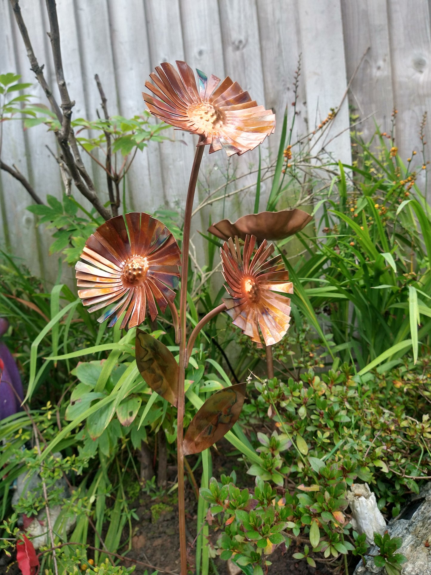 Copper aster garden stake - Deshca Designs