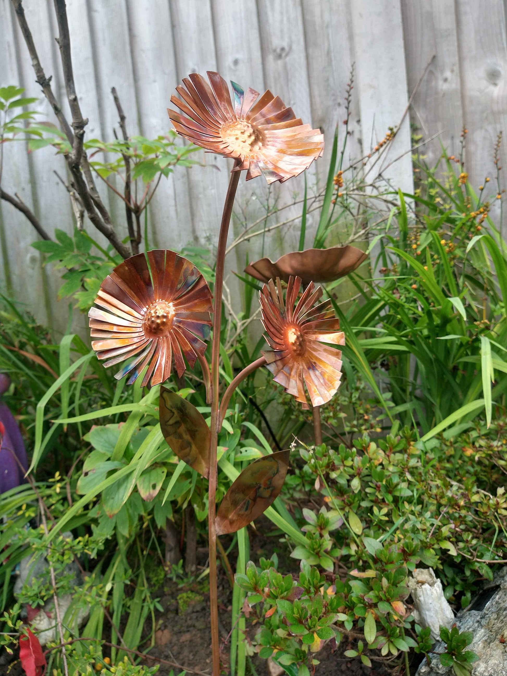 Copper aster garden stake - Deshca Designs
