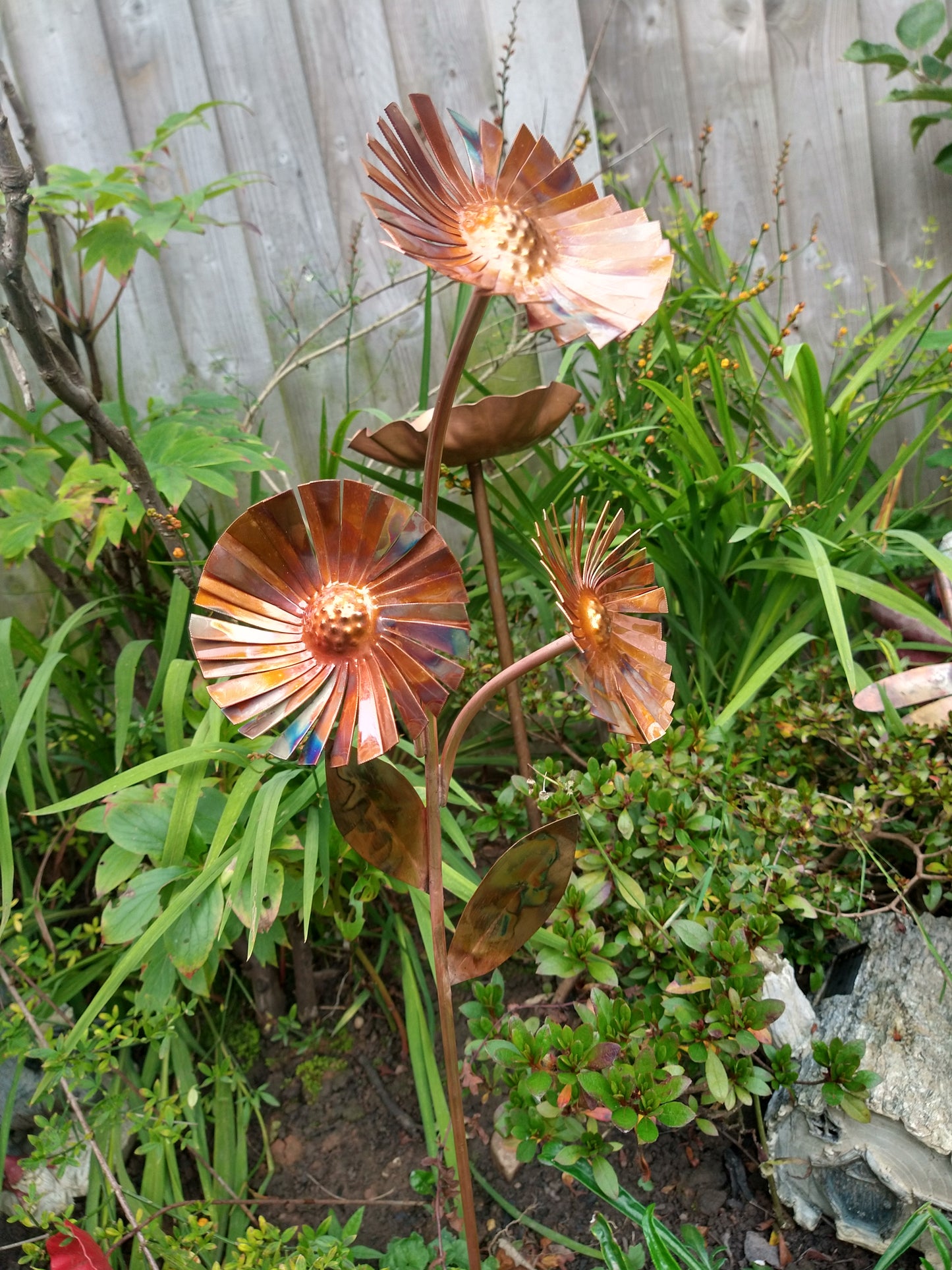 Copper aster garden stake - Deshca Designs