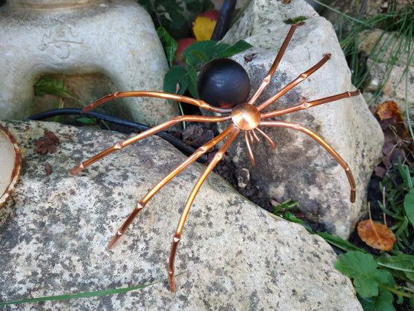 Copper spider sculpture - Deshca Designs