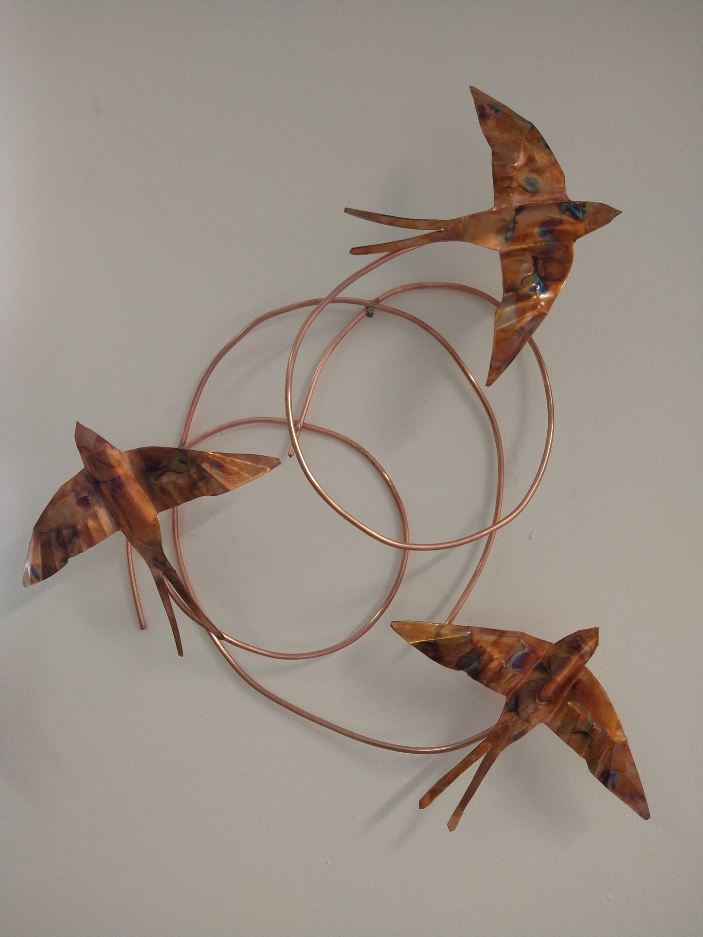 Copper swallow wall art - Deshca Designs