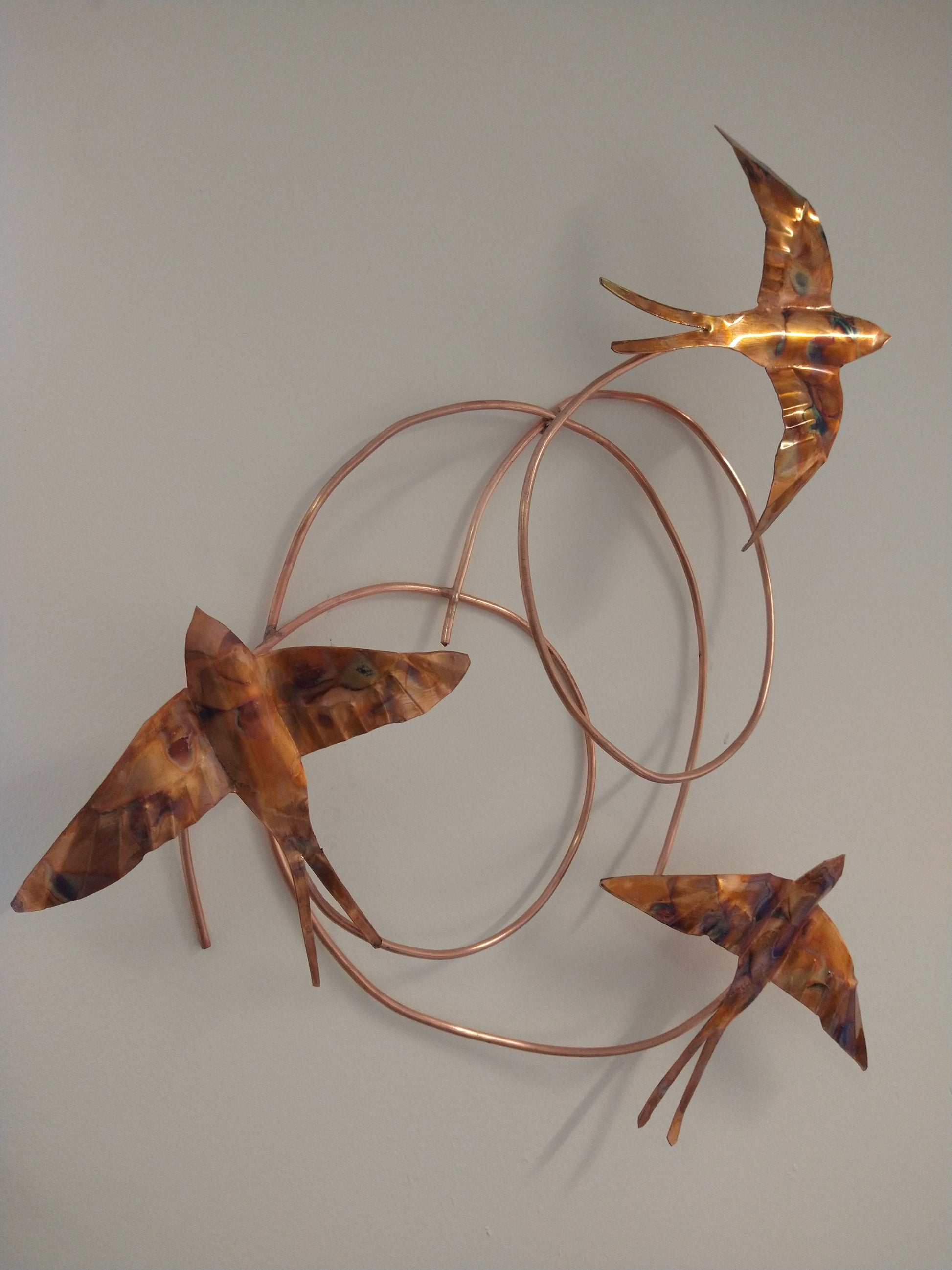 Copper swallow wall art - Deshca Designs