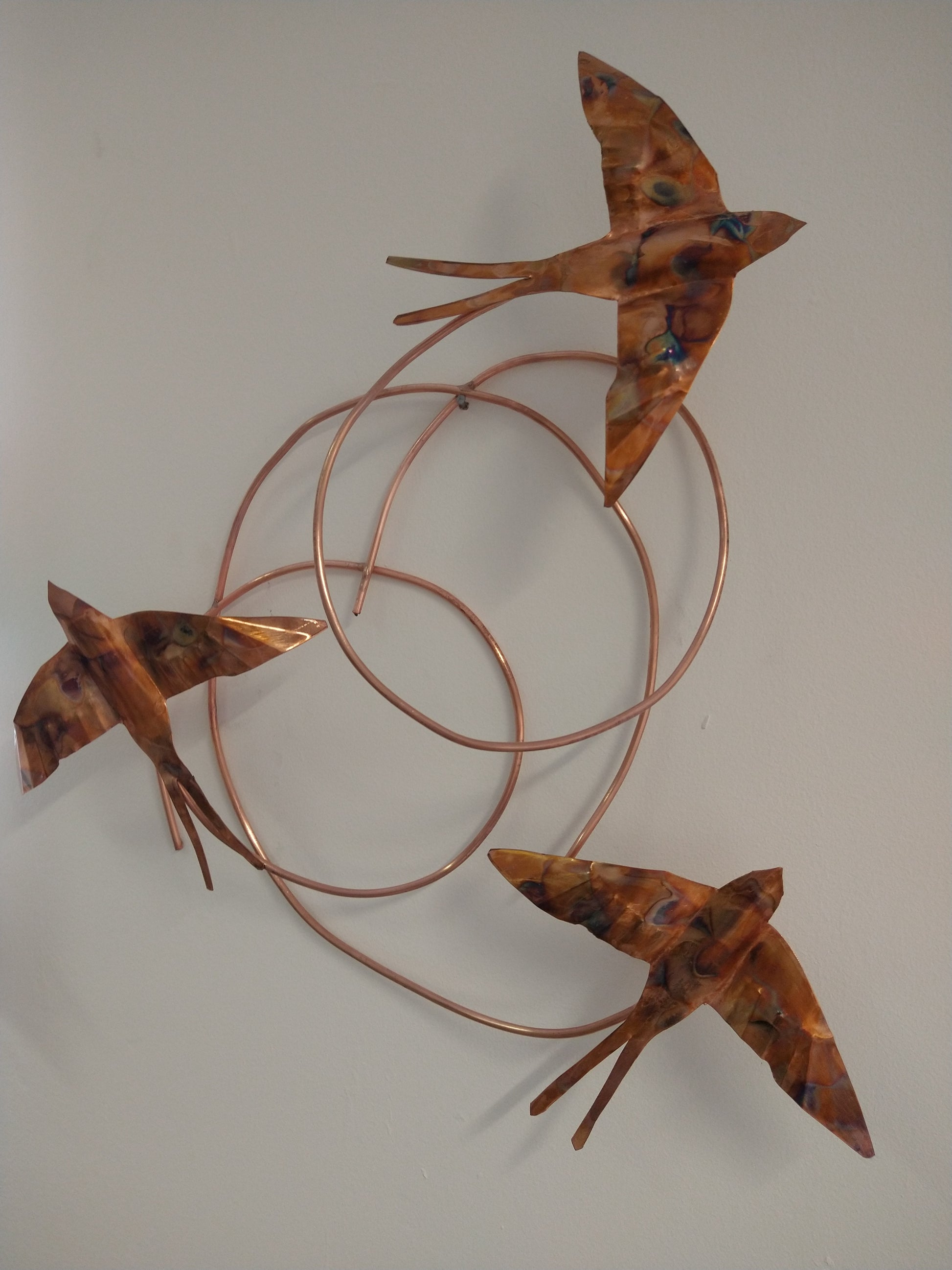 Copper swallow wall art - Deshca Designs