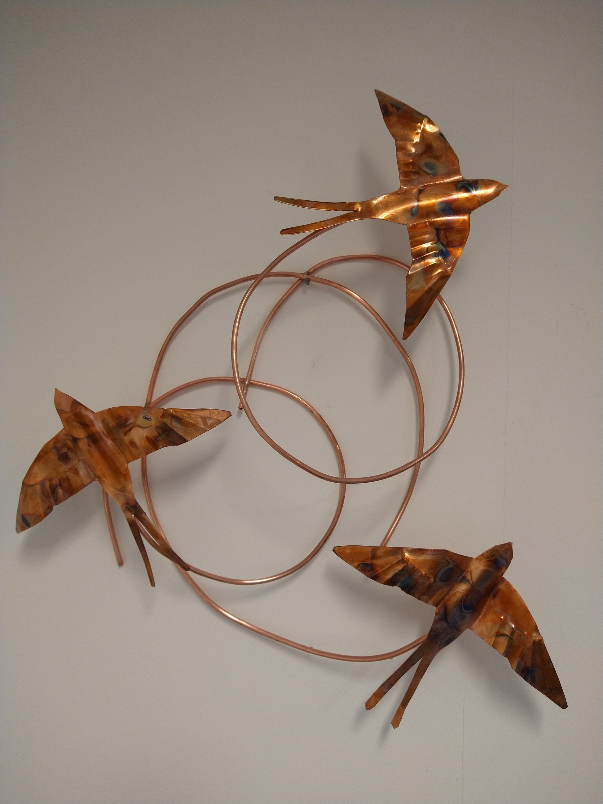 Copper swallow wall art - Deshca Designs