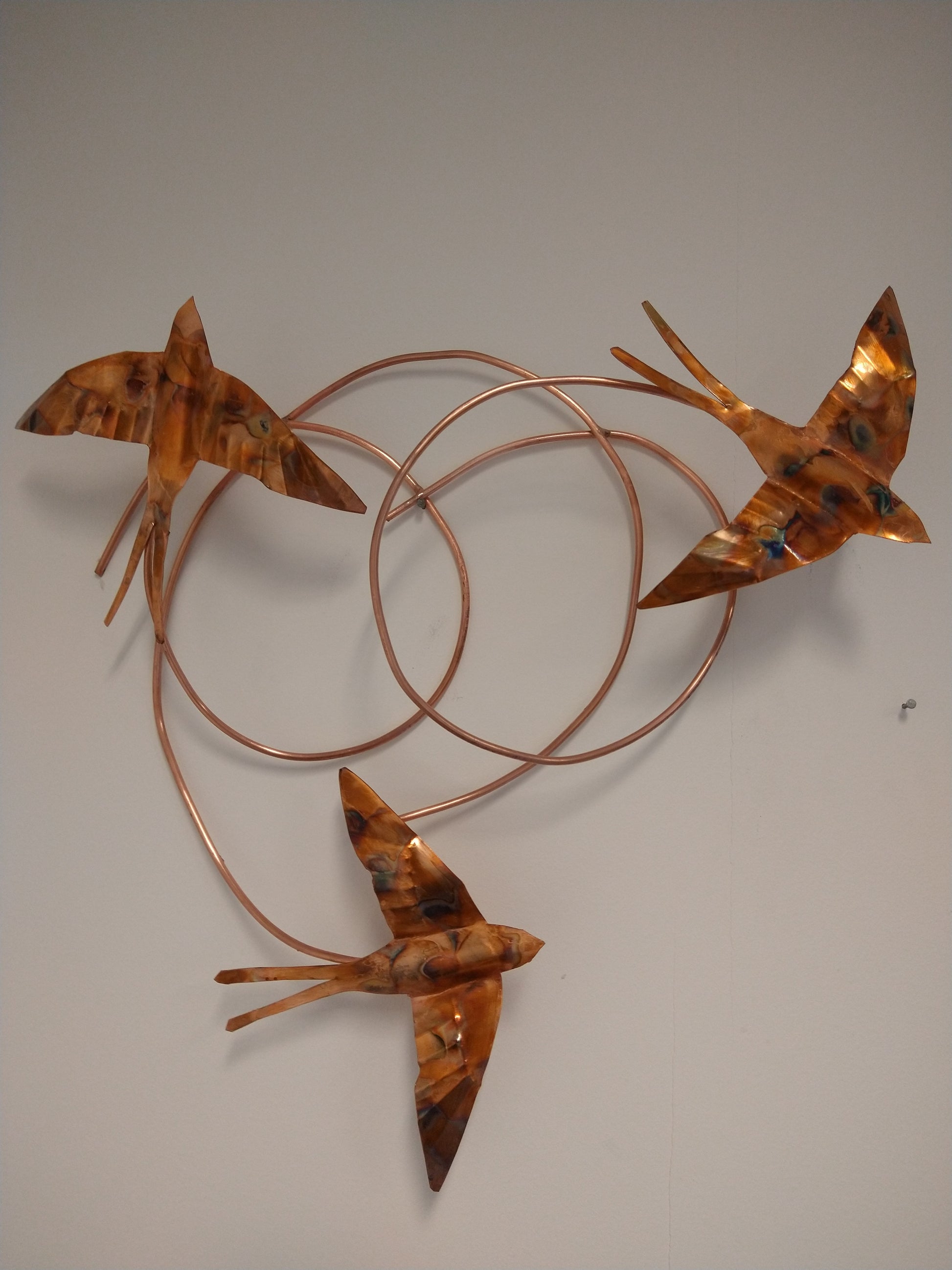 Copper swallow wall art - Deshca Designs