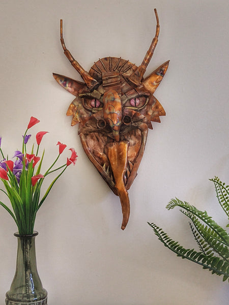 Dragon / demon head wall hanging - Deshca Designs