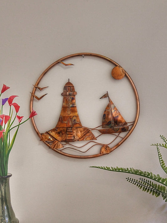 Metal lighthouse wall hanging - Deshca Designs